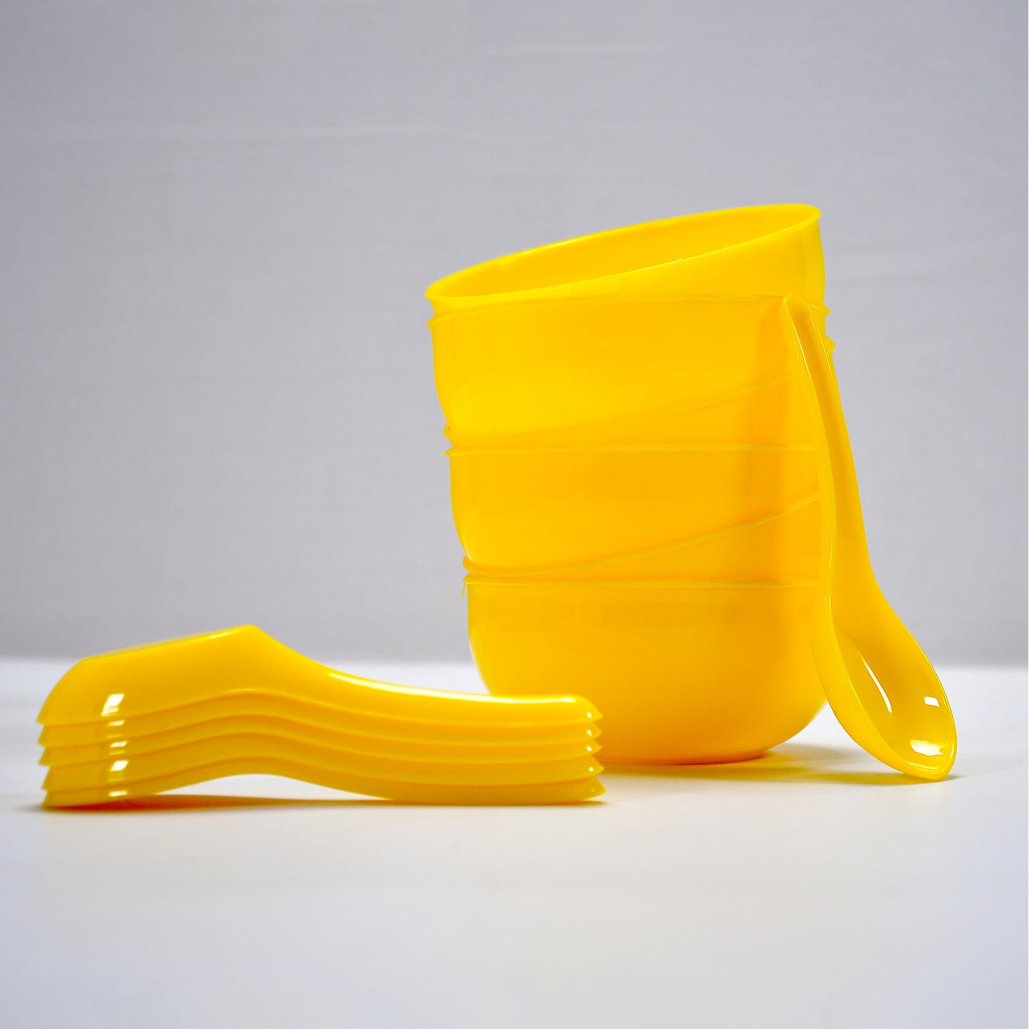 Soup Bowl Spoon Set Plastic For Kitchen  Home Use - Happy Price - Image 4