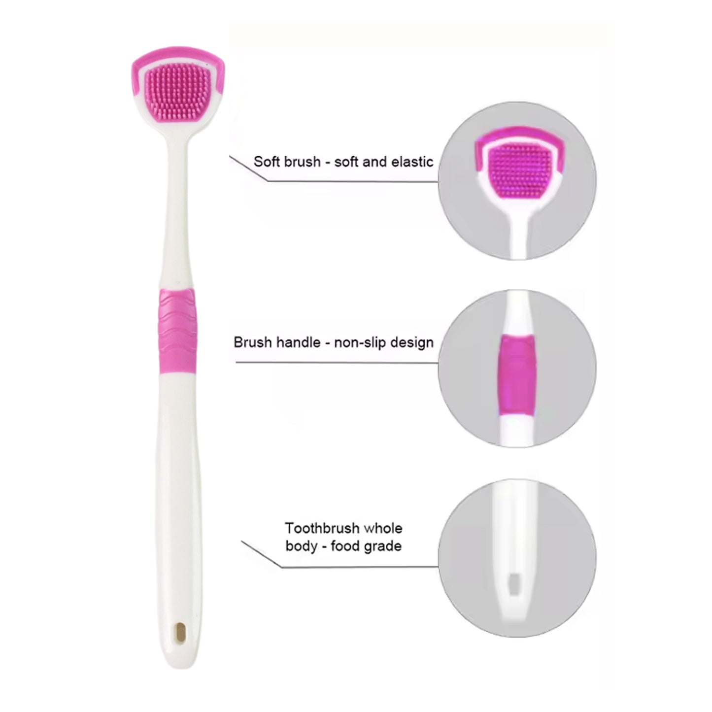 Tongue Cleaner Brush Silicone Tongue Scraper (1 Pc) - Happy Price - Image 3