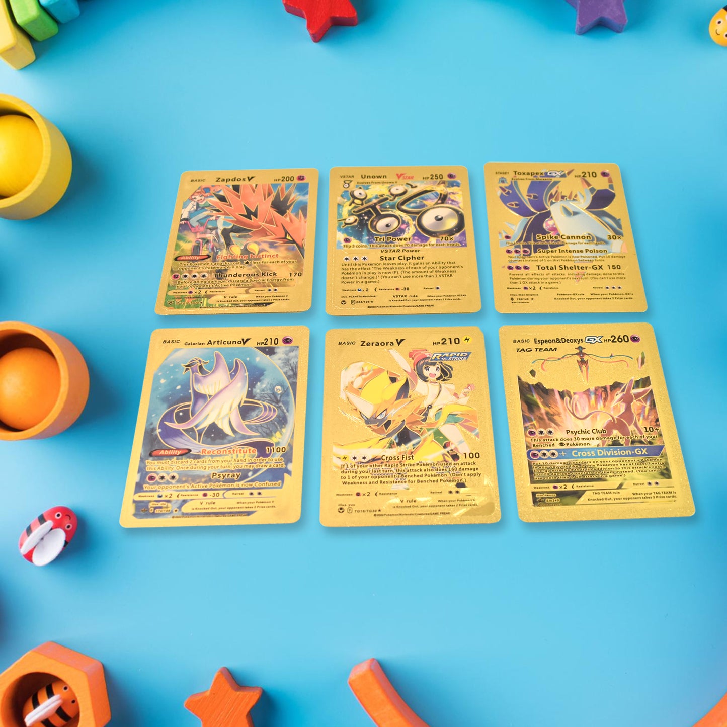 Pocket Monster Golden Foil Trading Cards - 55 Pcs Set - Happy Price - Image 3