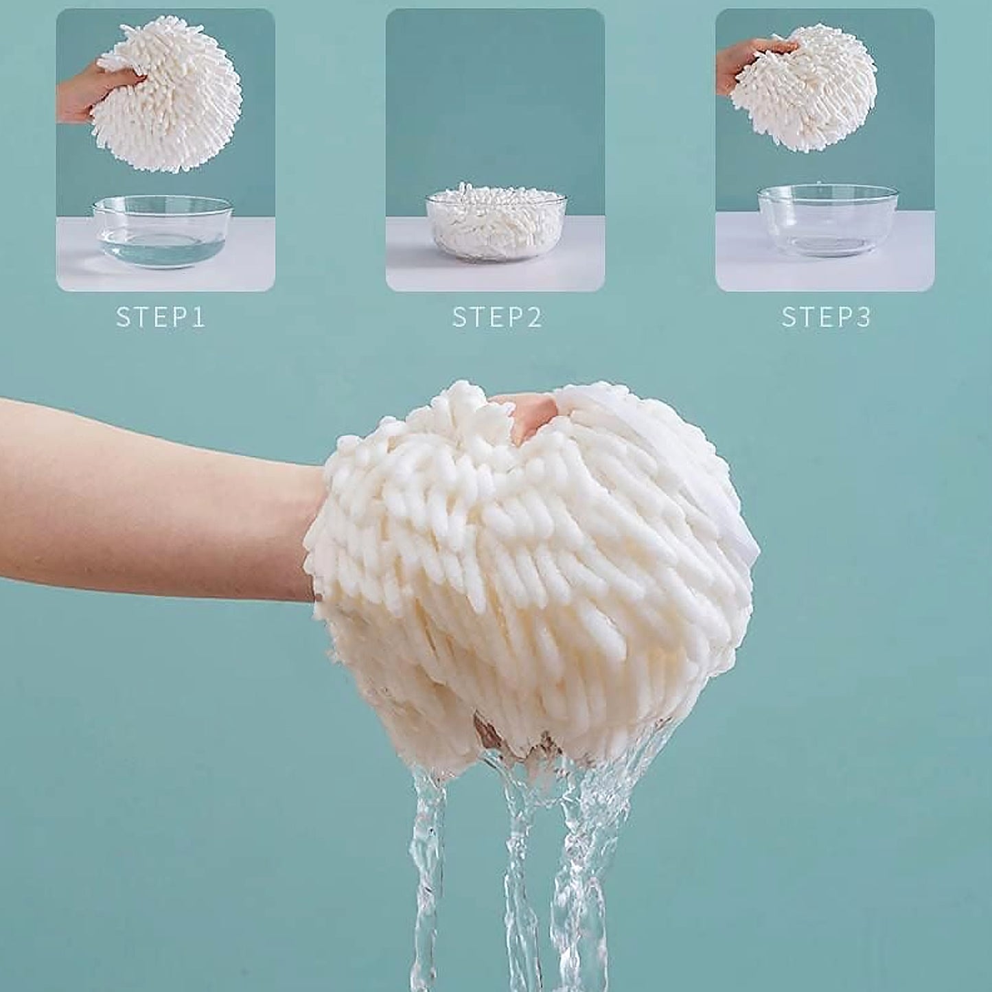 Hand Towels For Bathroom Kitchen Hand Towel Hand Dry Towels Absorbent Soft Hanging Hand Bath Towels Microfiber Plush Chenille Hand Towel Ball Machine Washable Bathroom With Loop (1 Pc) - Happy Price - Image 4
