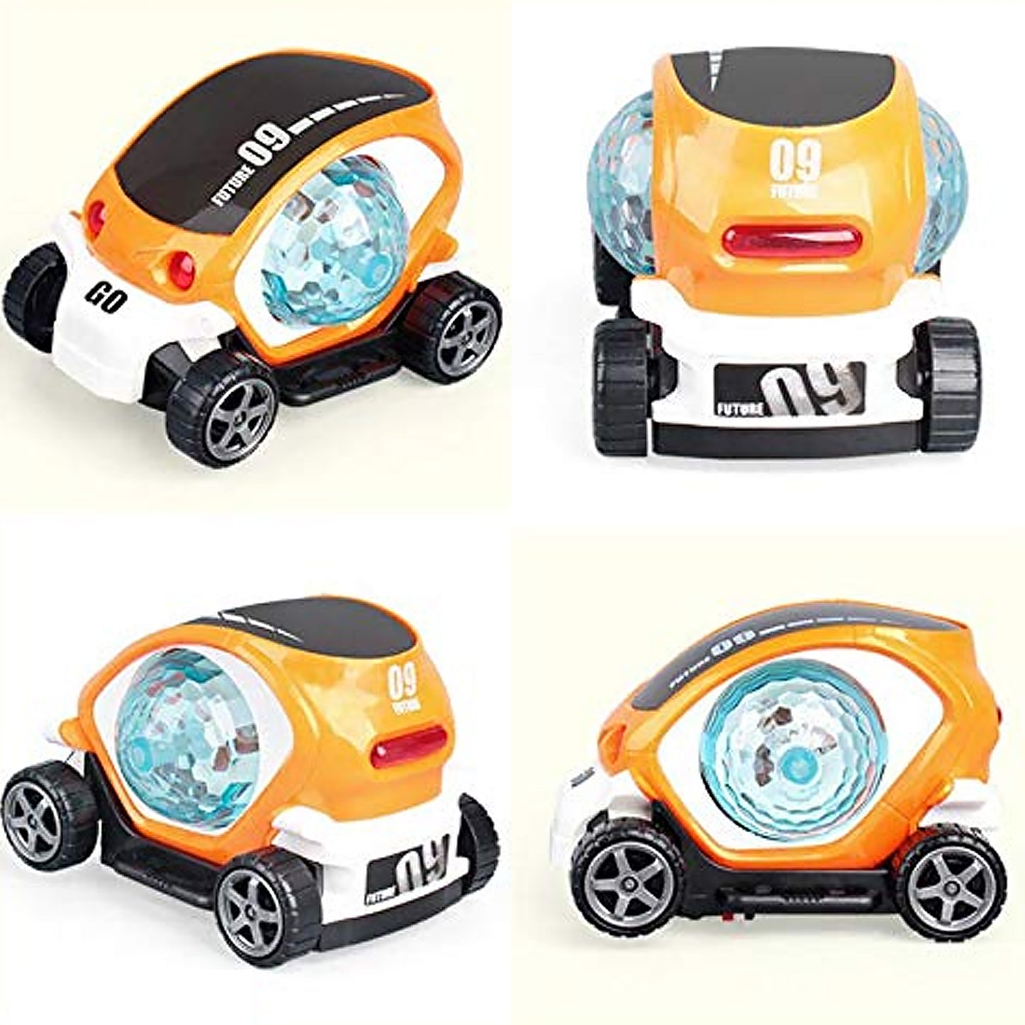 Plastic 360 Degree Rotating Stunt Car Toy For Kids - Bump And Go Action With 4d Lights And Music Plastic Mini Car With Disco Ball (1 Pc  Battery Not Included) - Happy Price - Image 6