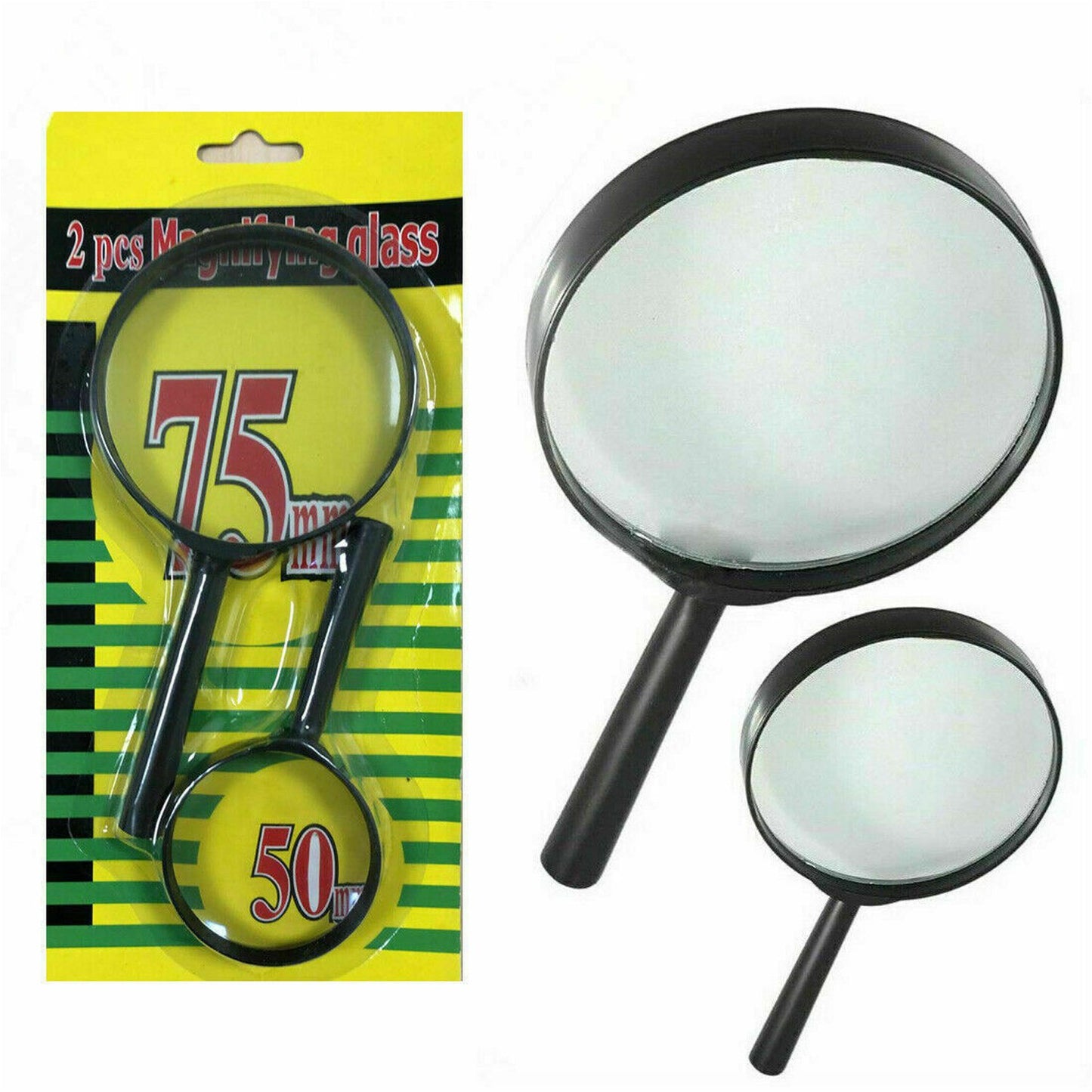 Magnifying Glass Lens - Reading Aid Made Of Glass - Real Glass Magnifying Glass That Can Be Used On Both Sides - Glass Breakage-proof Magnifying Glass Protect Eyes 75mm  50mm (2pc Set) - Happy Price - Image 2