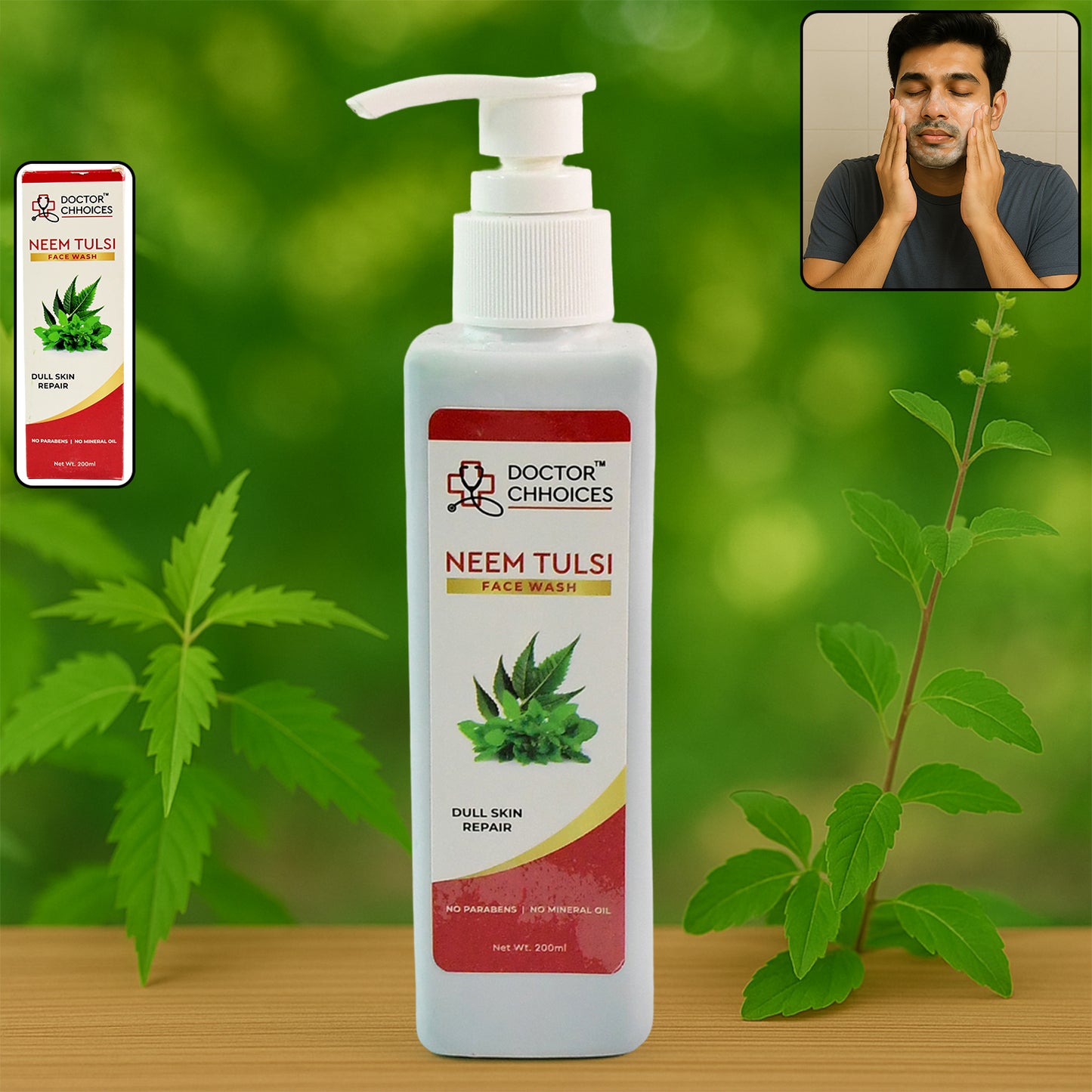 Doctor Chhoices Neem Tulsi Face Wash 200ml for Acne & Oil Control