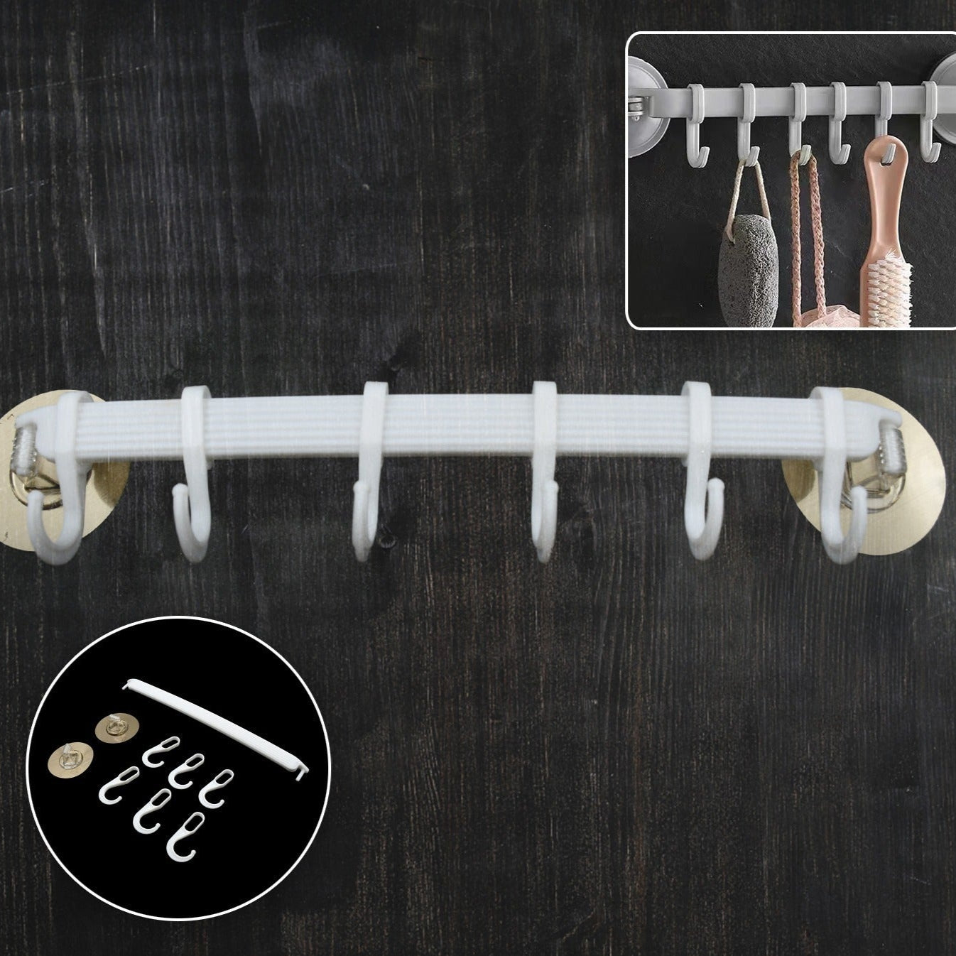 1 Pc Wall Mounted Towel Holder - Adhesive Hook for Bathroom & Kitchen - Happy Price - Image 1
