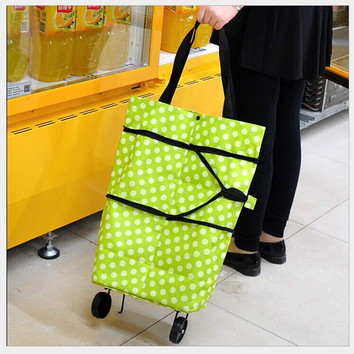 Folding Cart Bags Trolley Shopping Bag For Travel Luggage - Happy Price - Image 2