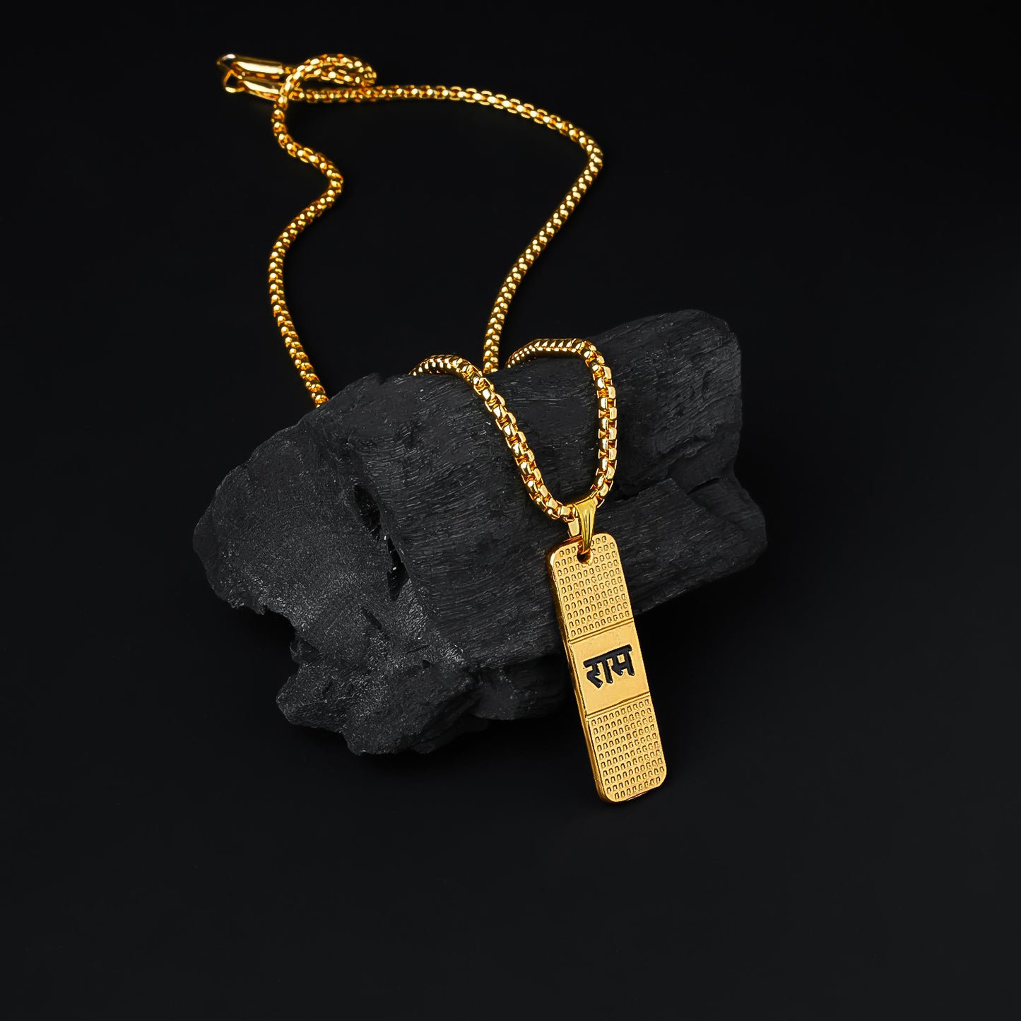 Golden Ram Naam Locket With Chain (1 Pc) - Happy Price - Image 6