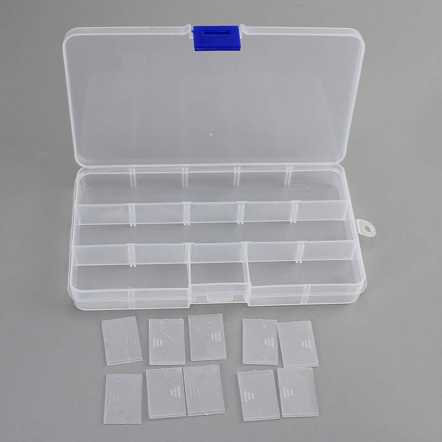 15 Grids Jewelry Organizer Plastic Jewelry Organizer Box Clear Jewelry Organizer Box Plastic Bead Organizers With Adjustable Dividers For Herbs Pills Bead Jewelry And Other Small Item (1 Pc) - Happy Price - Image 4