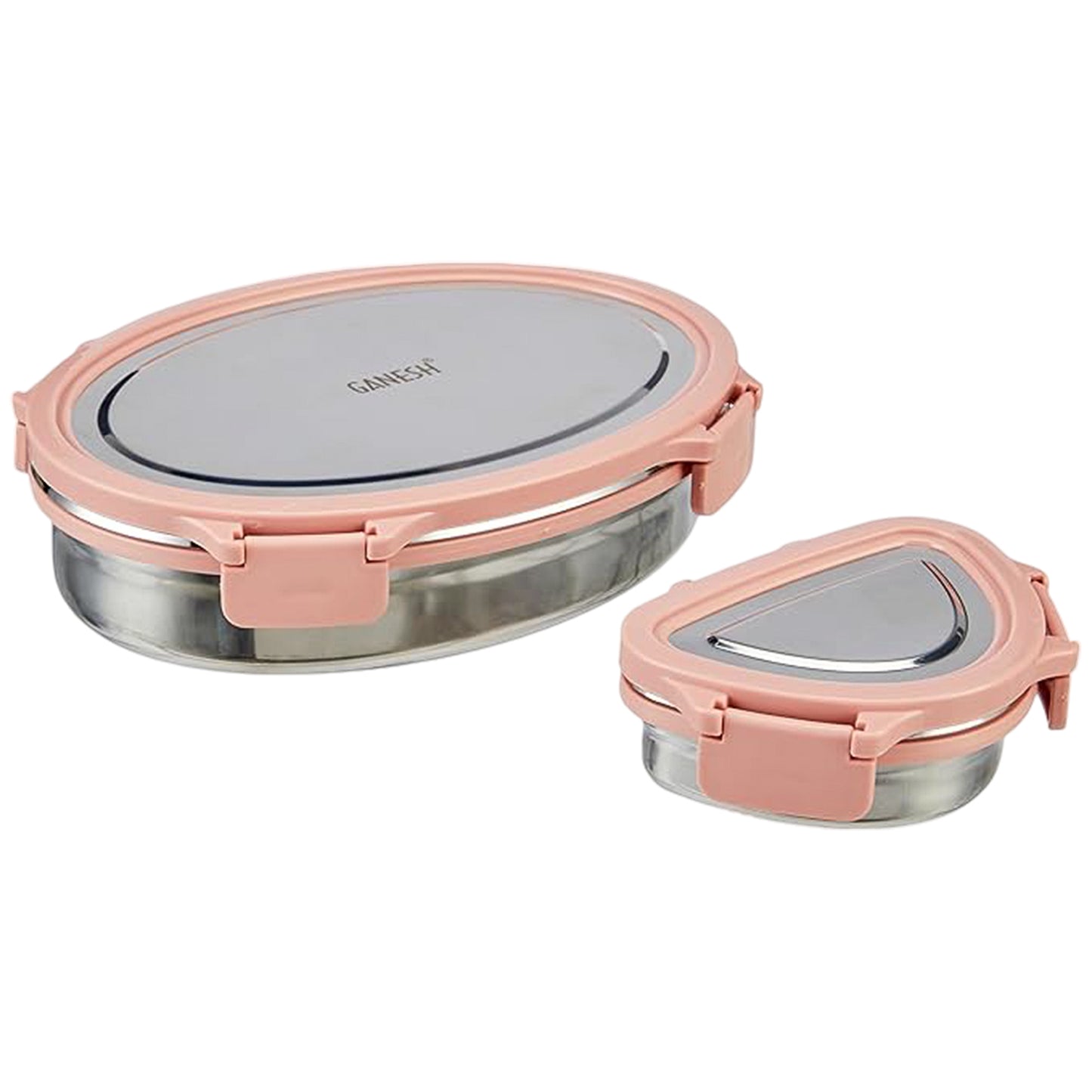 Ganesh Classy 2-piece Stainless Steel Lunch Box Set - Happy Price - Image 2