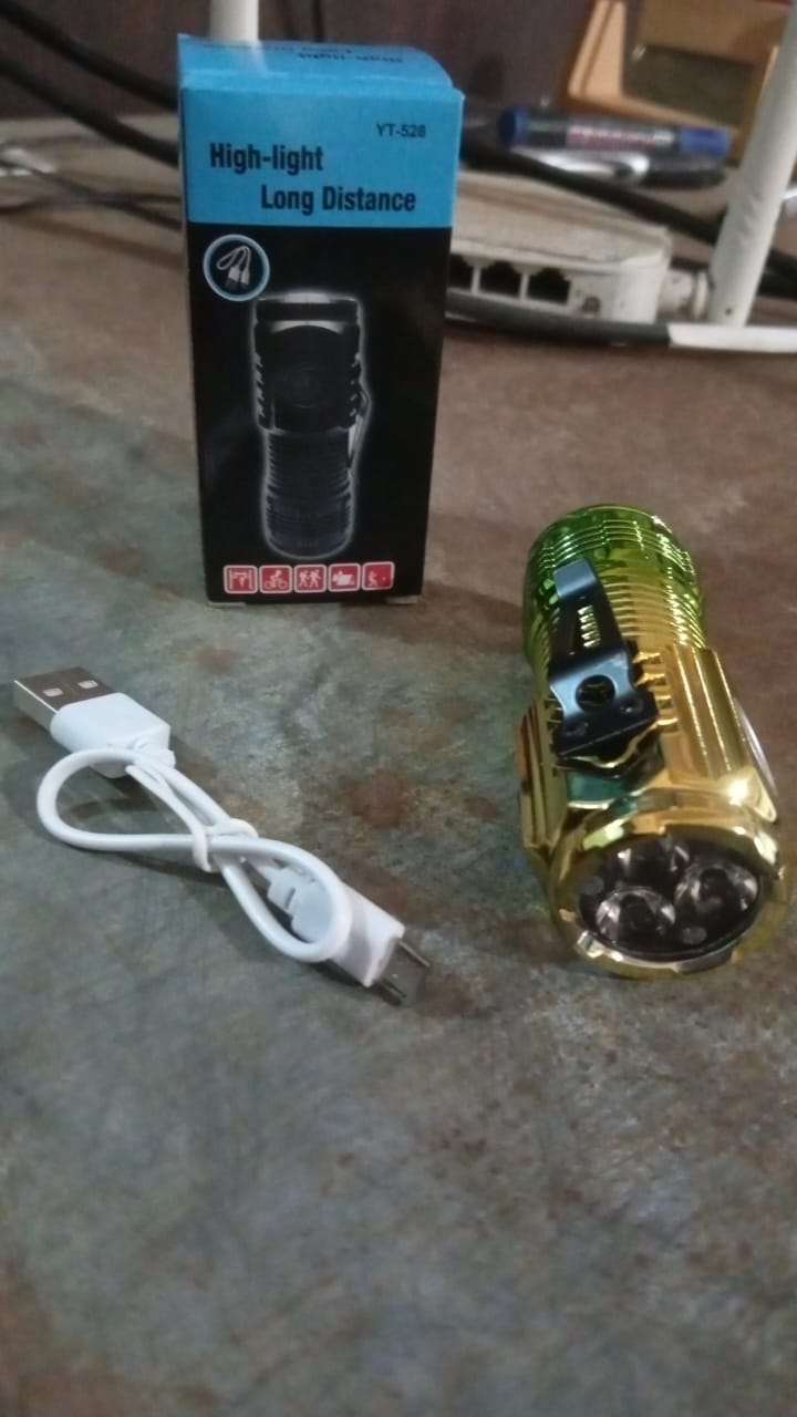 Usb Chargeable Mini 3 Led Flashlight  Torch Light (1 Pc) - Happy Price - Image 7