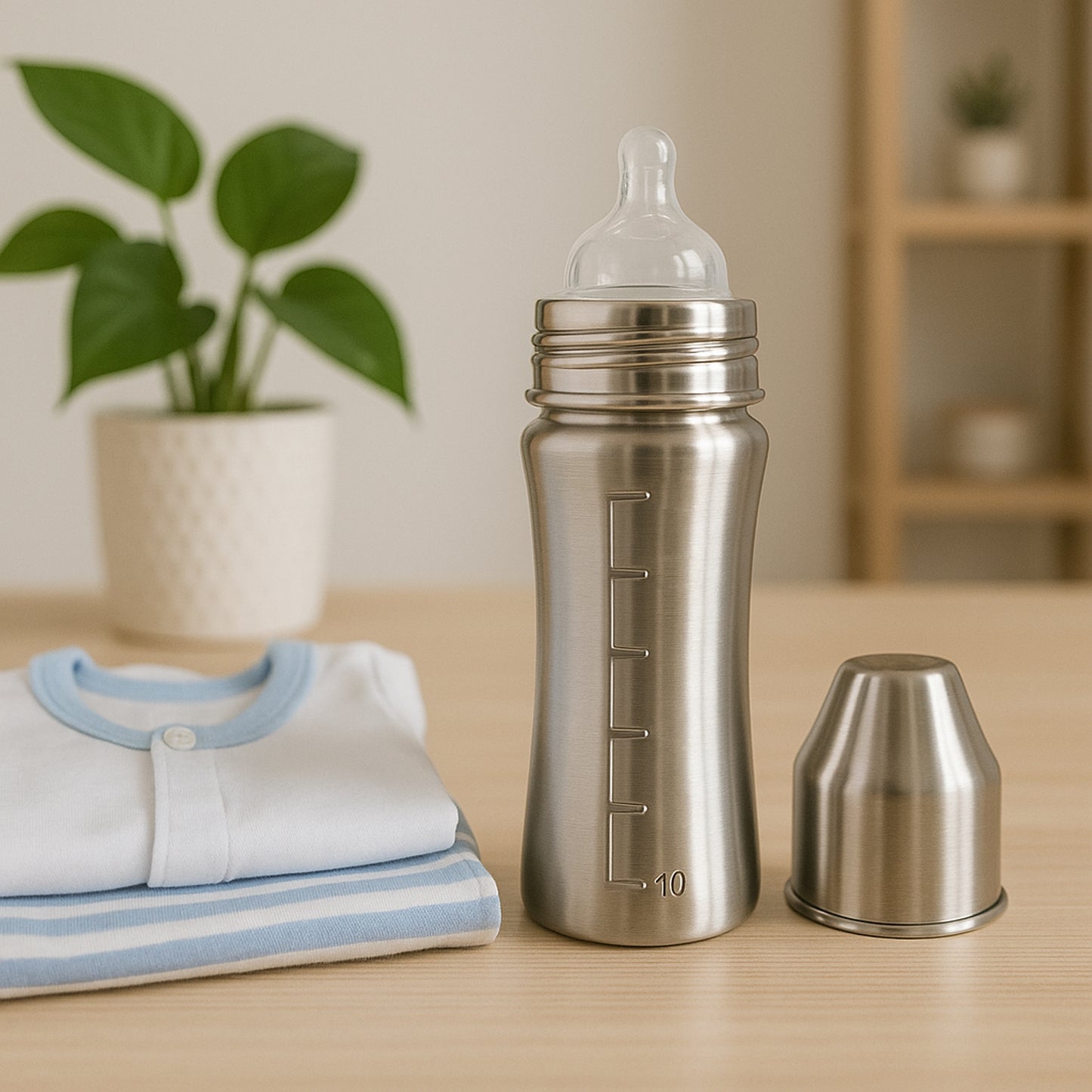 Ganesh Stainless Steel Baby Feeding Bottle Milk Bottle For New Born  Infants  Toddler Up To 3 Years Bfa Free (250 Ml Approx) - Happy Price - Image 7