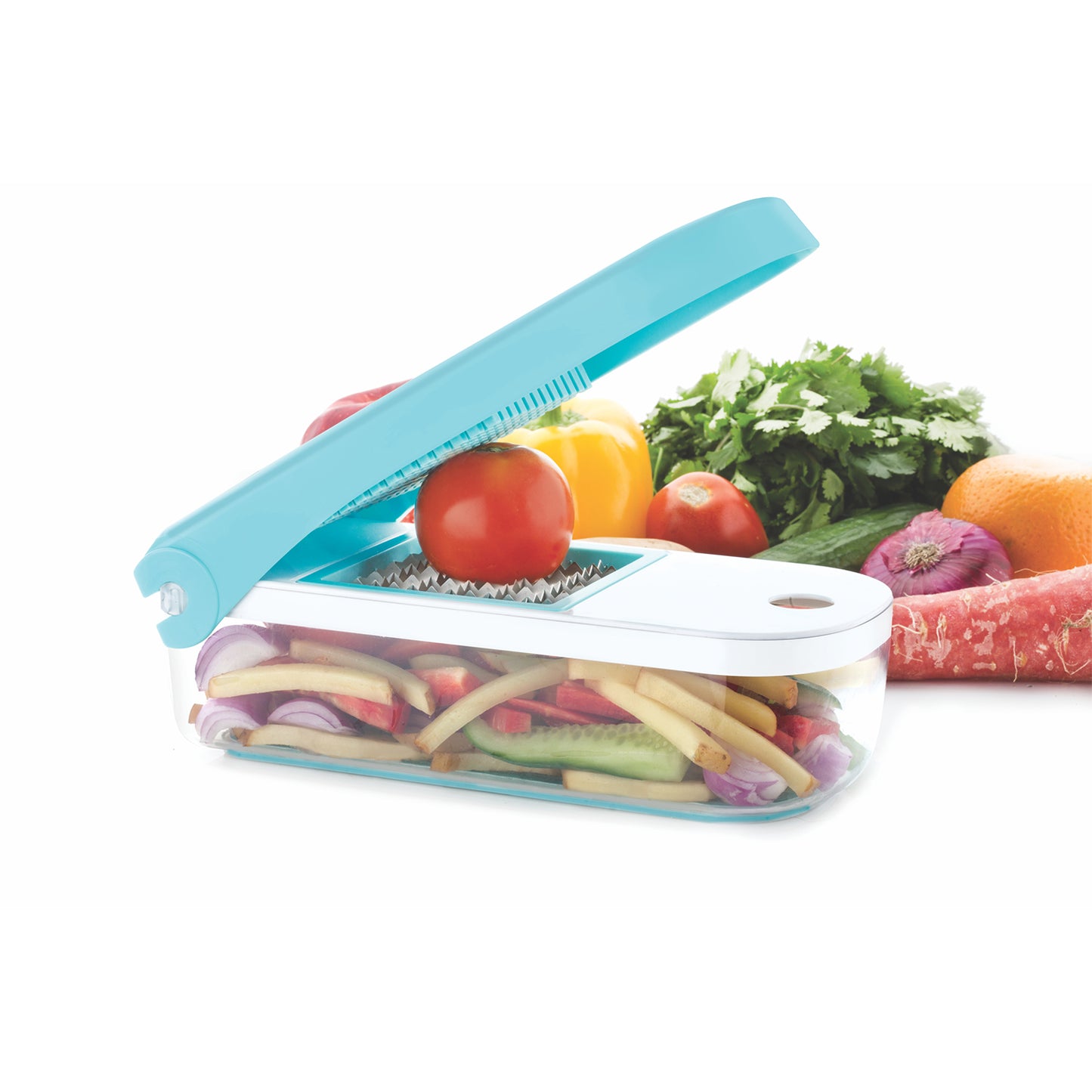 Ganesh 7 In 1 Plastic Vegetable Dicer Blue - Happy Price - Image 5