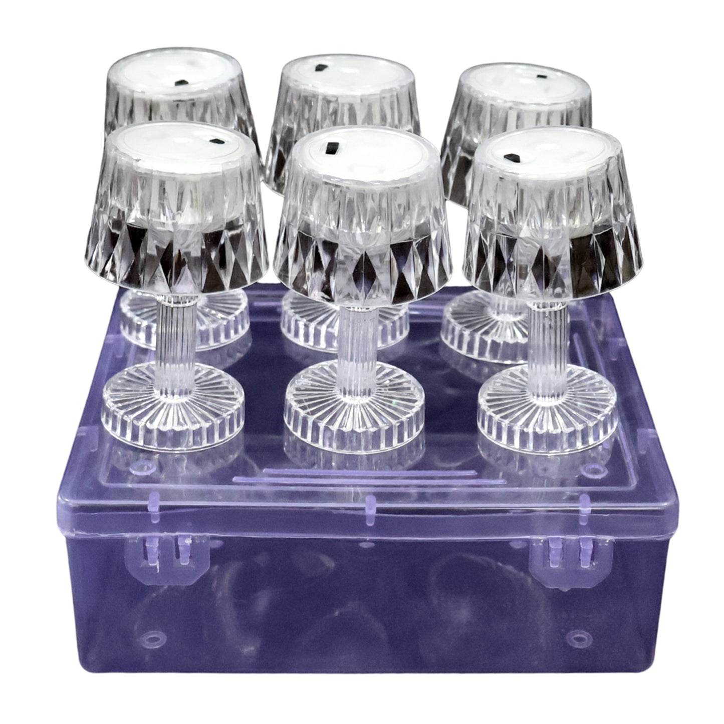 Battery Operated LED Mini Table Lamps - Set of 6, Crystal Effect - Happy Price - Image 2