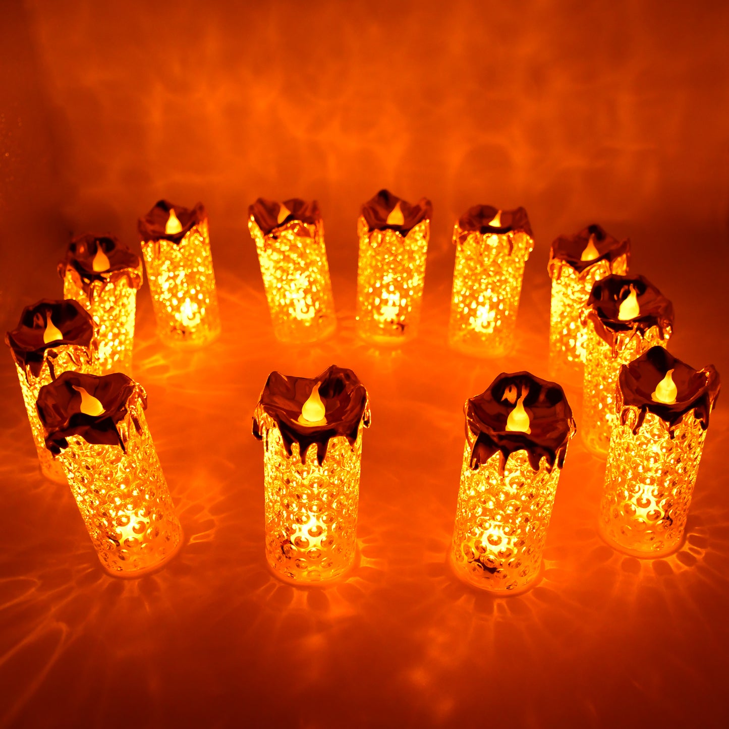 Gold Flameless Candles Led Light Flameless And Smokeless Decorative Candles Led Tea Light Candle Perfect For Gifting Home Diwaliwedding Christmas Crystal Candle Lights Table Decorations (12 Pc Moq) - Happy Price - Image 5