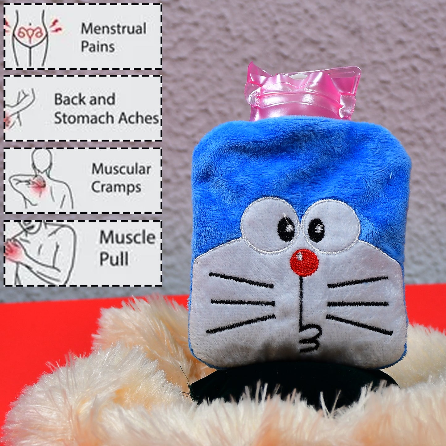 Doremon Small Hot Water Bag With Cover For Pain Relief Neck Shoulder Pain And Hand Feet Warmer Menstrual Cramps. - Happy Price - Image 7