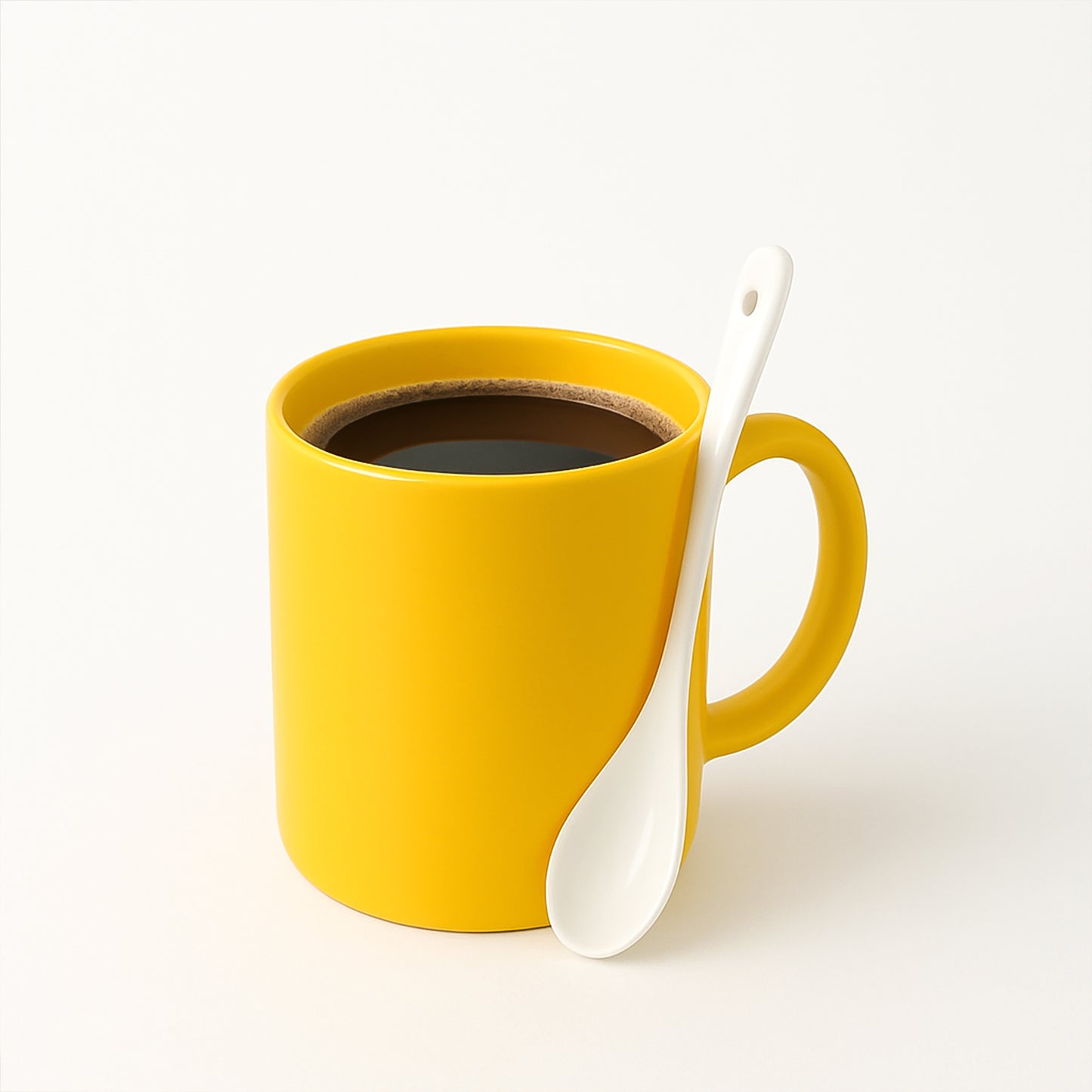 Ceramic Mug with Spoon Set for Hot & Cold Drinks - Glossy Finish