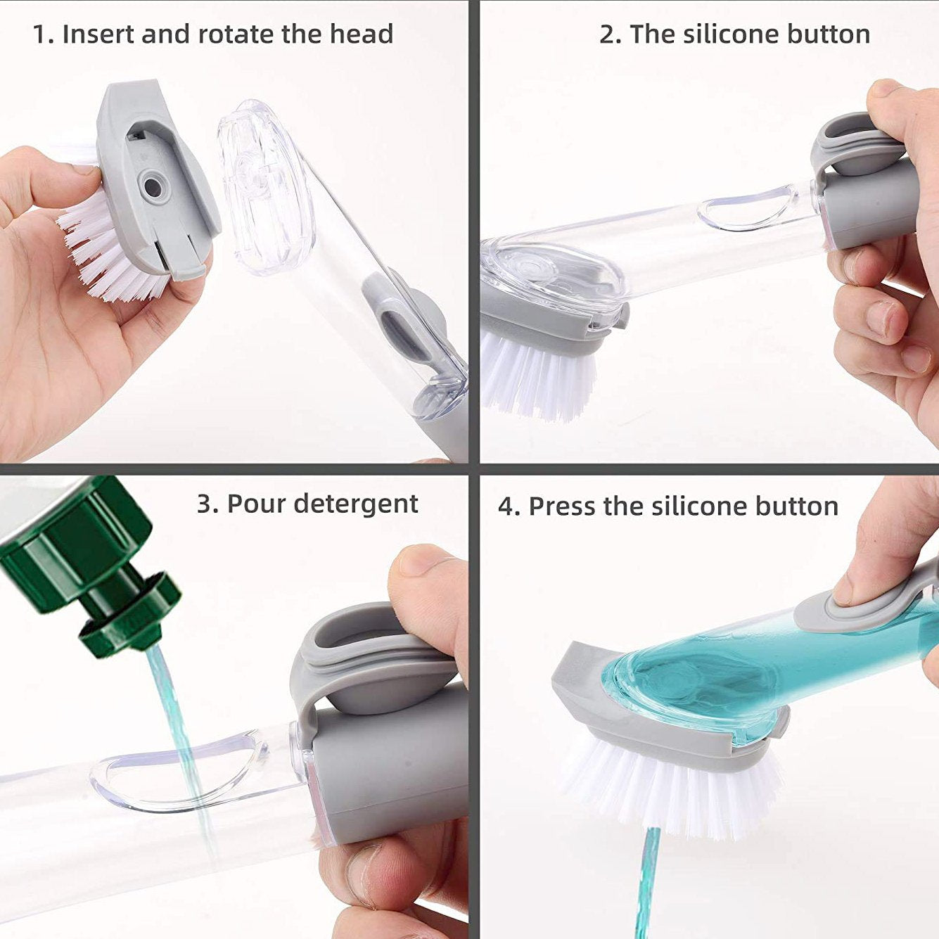 Automatic Liquid Dispenser Dish Clean Brush Scrubber - Happy Price - Image 5