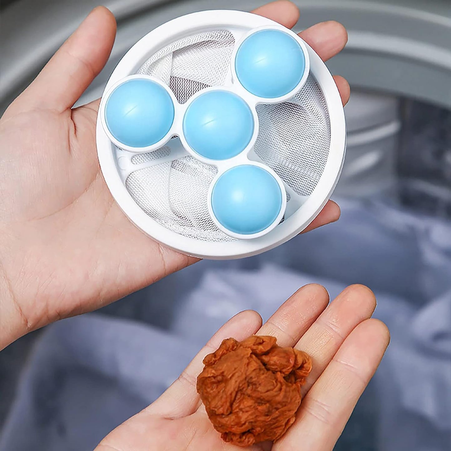 Laundry Ball Floating Pet Fur Lint Hair Catcher Household Reusable Washing Machine Floating Lint Mesh Bag Hair Filter Net Pouch Washing Lint Hair Remover Net Mesh Bag Dryer (1 Pc) - Happy Price - Image 5