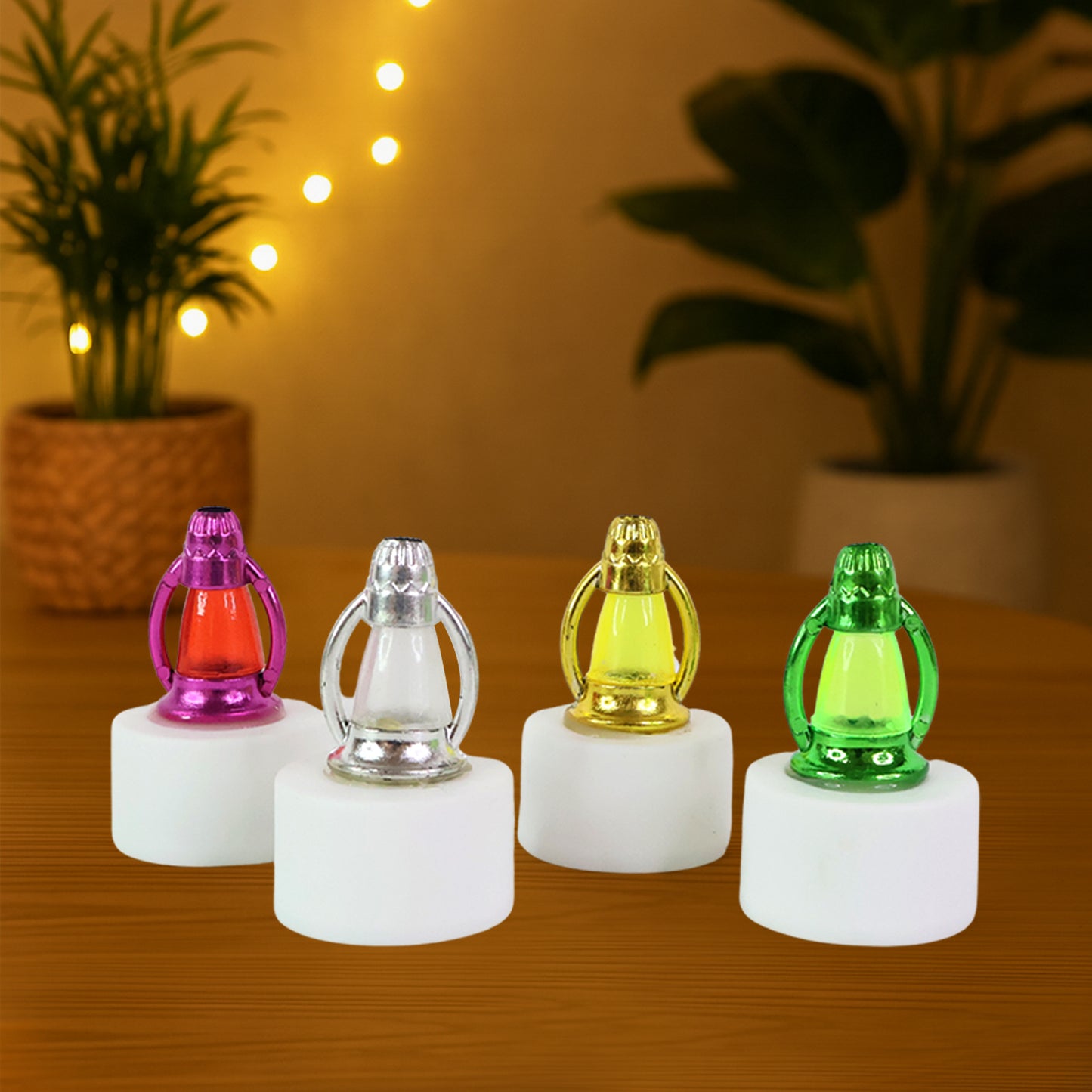 12 Pc LED Flameless Tealight Candles - Multicolor Glow, Battery Operated Decorative Lamps for Festivals & Home - Happy Price - Image 6