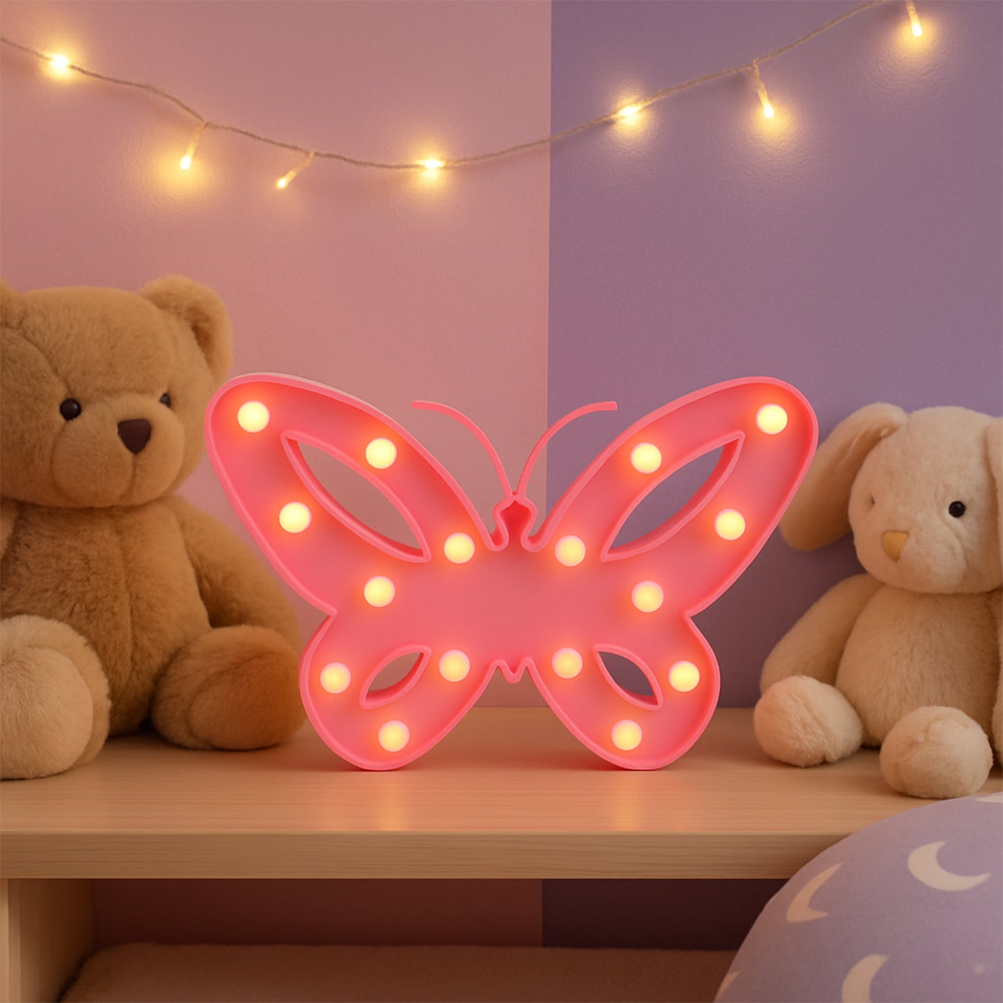 Butterfly Shape LED Decorative Night Light (1 Pc) - Battery Operated for Kids Room & Home Decor - Happy Price - Image 6