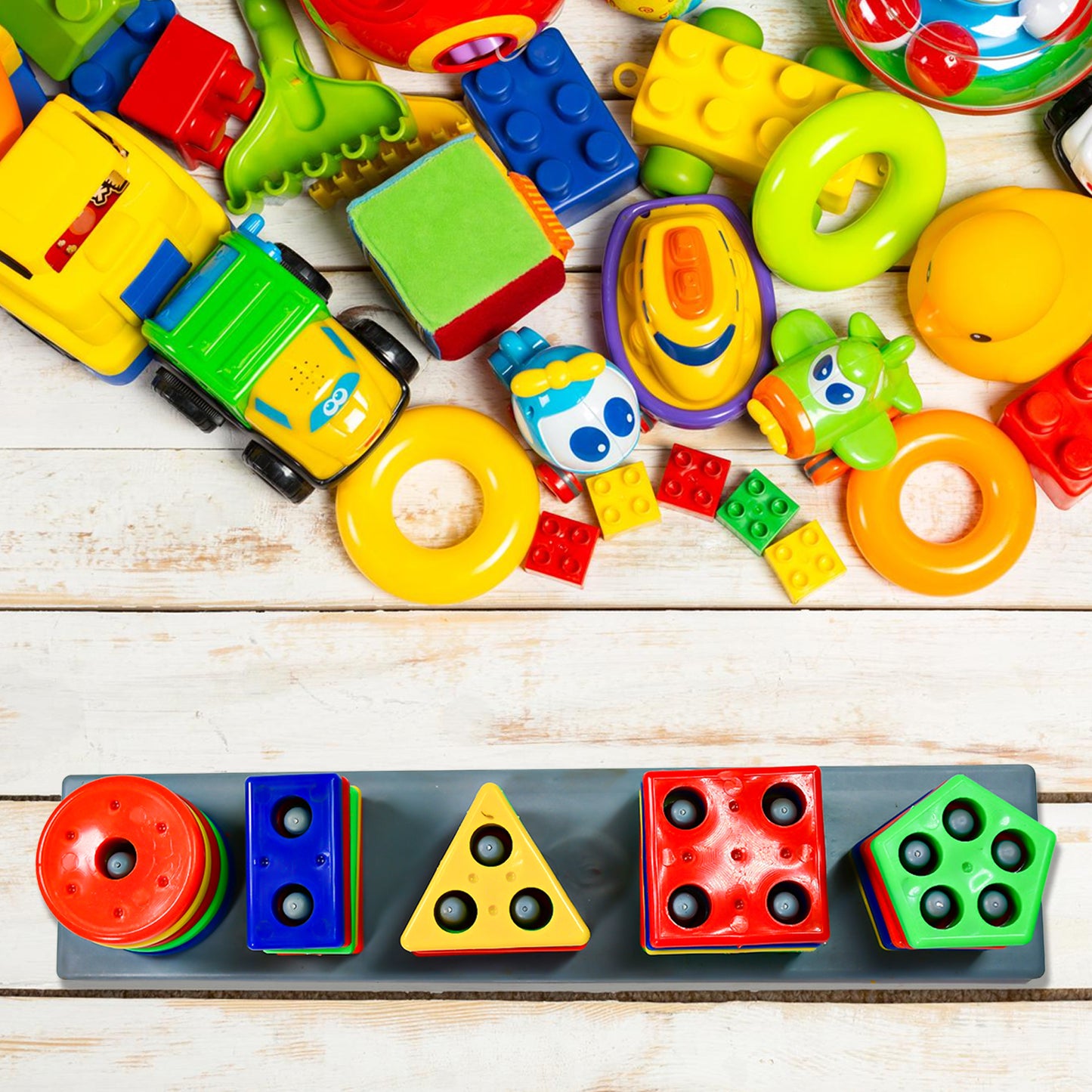 Geometric Brick - 5 Angle Matching Column Blocks For Kids - Preschool Educational Learning Toys. - Happy Price - Image 7