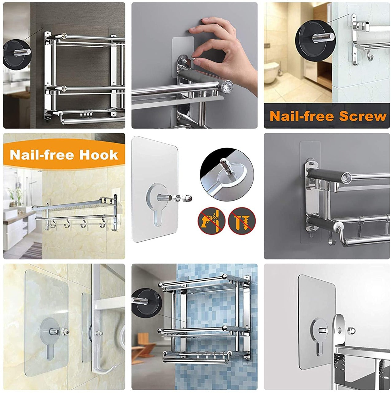 Adhesive Screw Wall Hook Used In All Kinds Of Places Including Household And Offices For Hanging And Holding Stuffs Etc. - Happy Price - Image 6