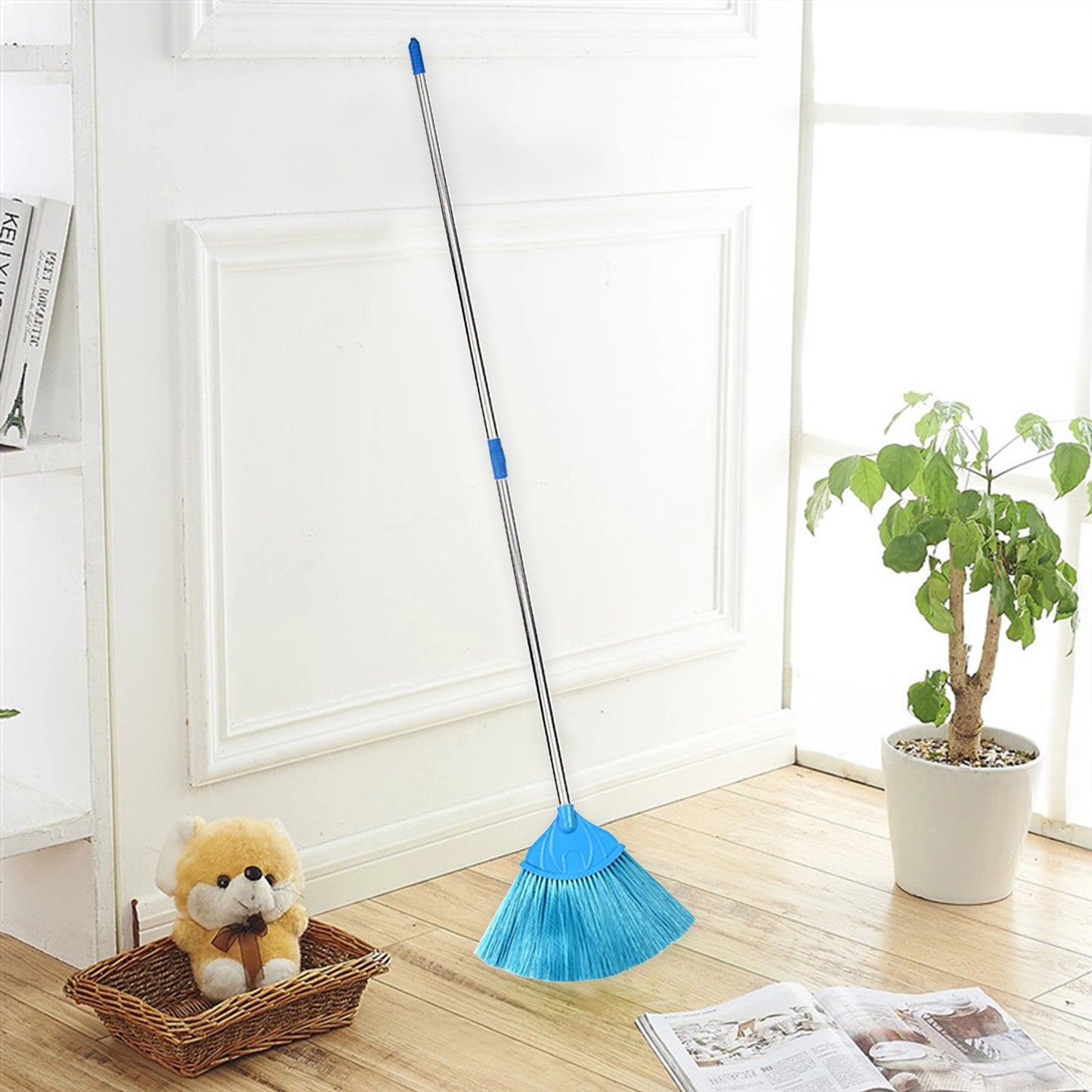 Broom With Long Stainless Steel Rod And Extendable Cobweb Cleaner Stick - Happy Price - Image 2