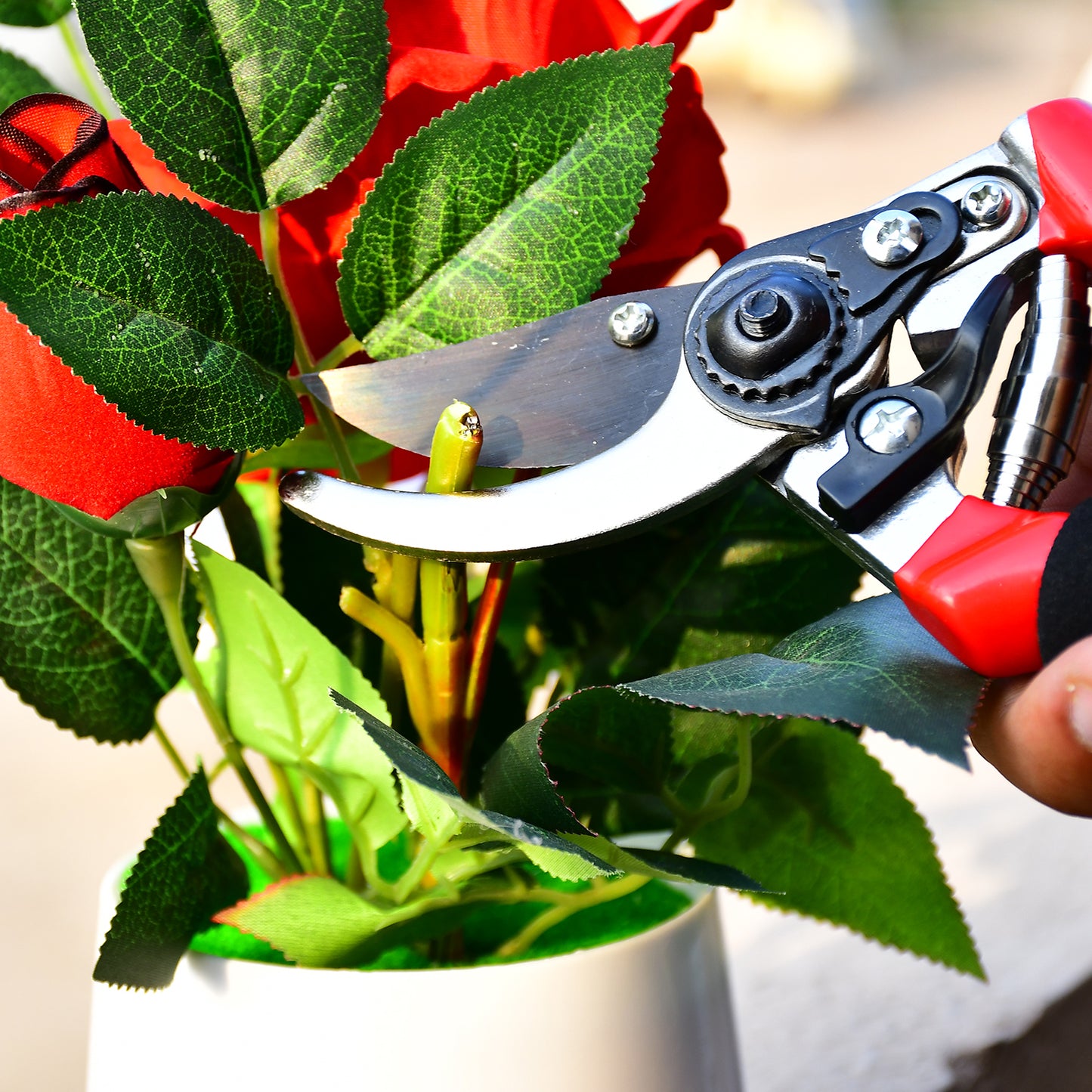 21cm Red Garden Shears Sharp Cutter Pruners Scissor Pruner. - Happy Price - Image 2