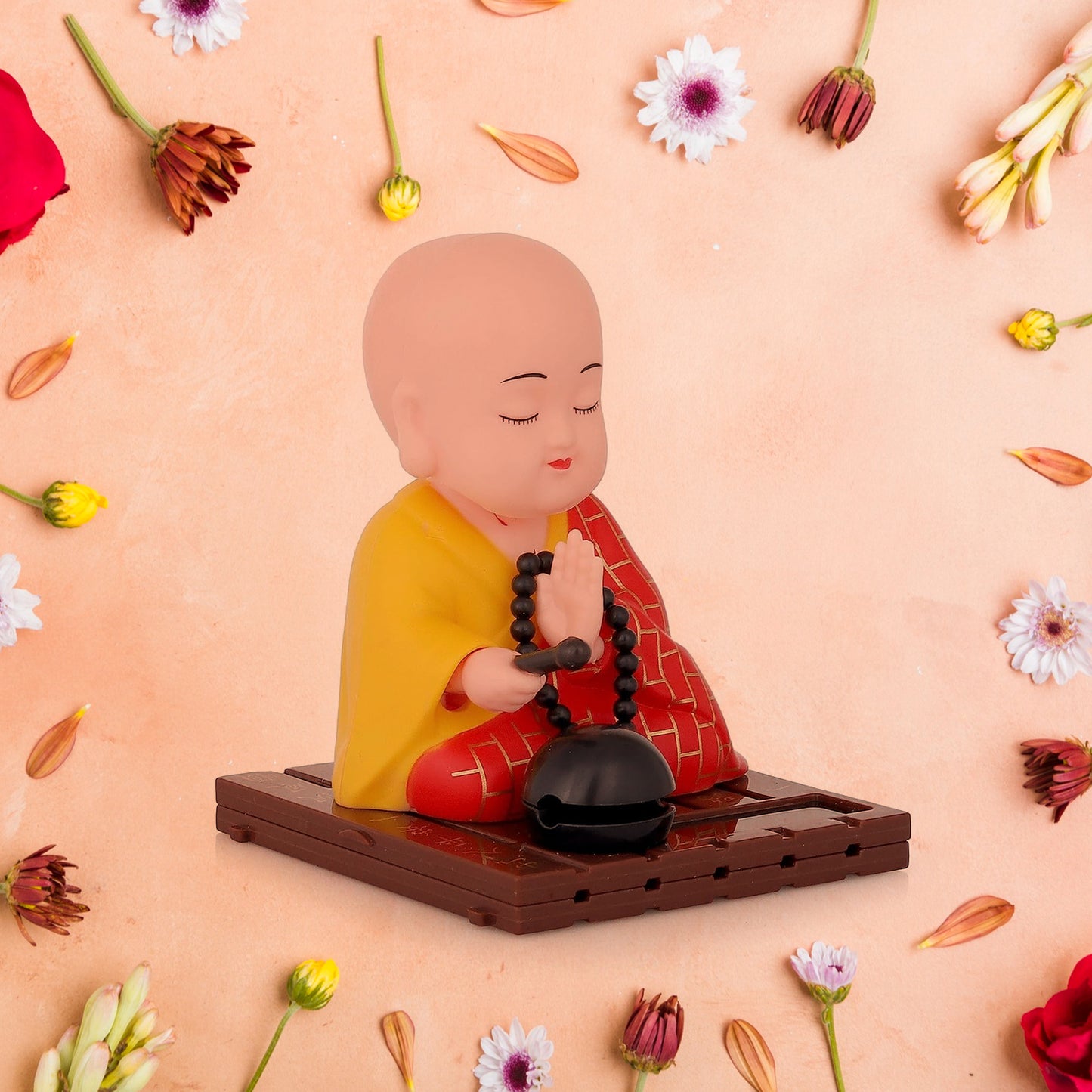 Solar Powered Buddha Statue with Moving Head & Hand - Medium Size