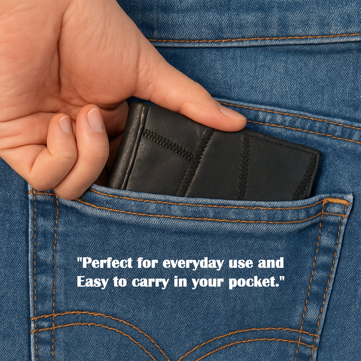 Genuine Leather Bi-Fold Wallet for Men - Slim Card Holder with Multiple Slots