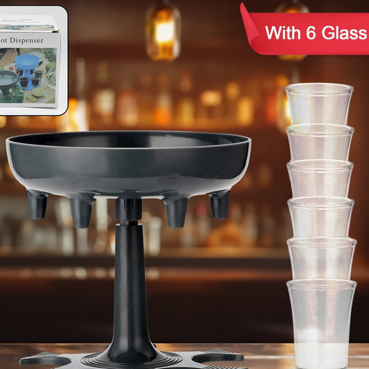 6 Shot Win Glass Dispensers With Tray  6 Pcs Glass - Happy Price - Image 1
