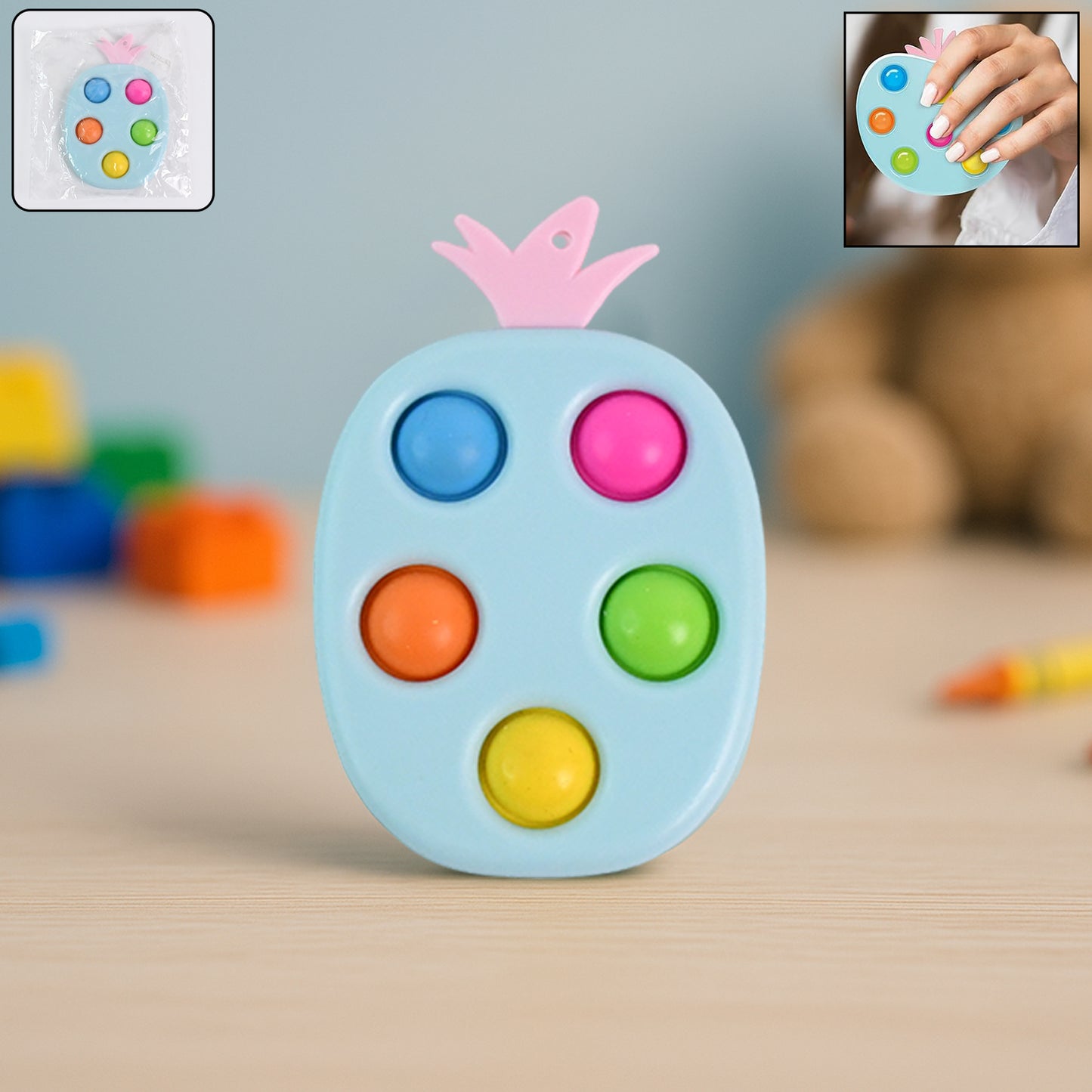Silicone Push Pop Keychain Toy For Kids (1 Pc) - Happy Price - Image 6
