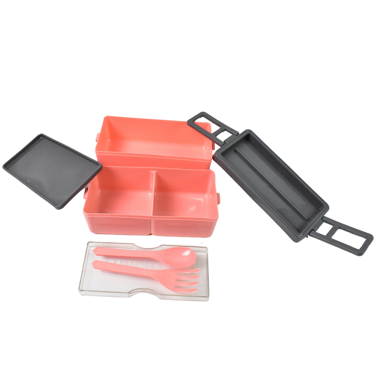 Plastic 3 Layer Leak Proof 3 Compartment Lunch Box For Office  (1 Pc) - Happy Price - Image 6