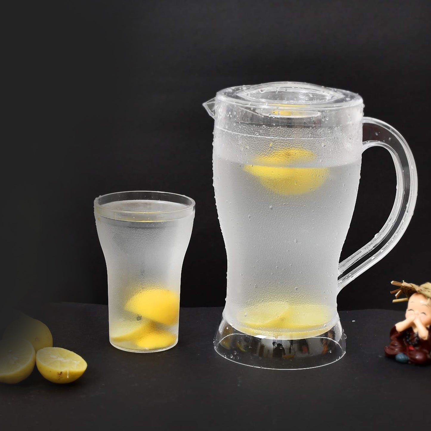 Apex Unbreakable Lemon Jug Set With 6 Glasses  1200ml Jug + 300ml Glasses Approx - Happy Price - Image 4