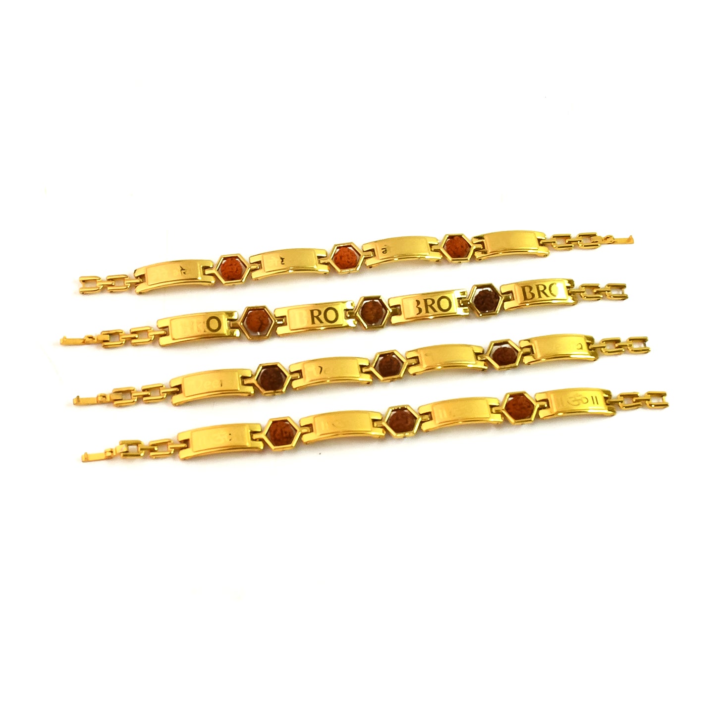 Gold Plated Hexa Bead Bracelet Rakhi For Brother  (1 Pc) - Happy Price - Image 2