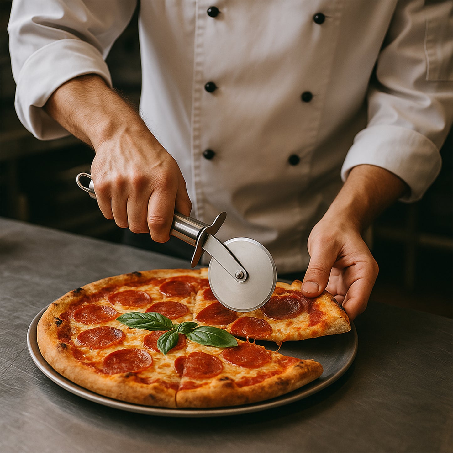 Stainless Steel Pizza Cutter Wheel with Ergonomic Handle - Sharp Rotary Blade for Effortless Slicing - Happy Price - Image 6