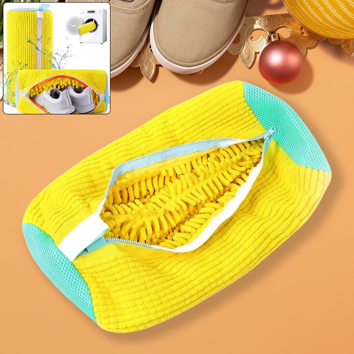 Shoe Cleaning Mop Cover With Microfiber Chenille Lining  Zipper (1 Pc) - Happy Price - Image 7