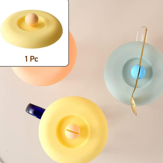 Cup  Mug Lid Dust Proof Silicone Rubber Airtight Seal (Cup  Spoon Not Included Only Lid 1 Pc) - Happy Price - Image 1