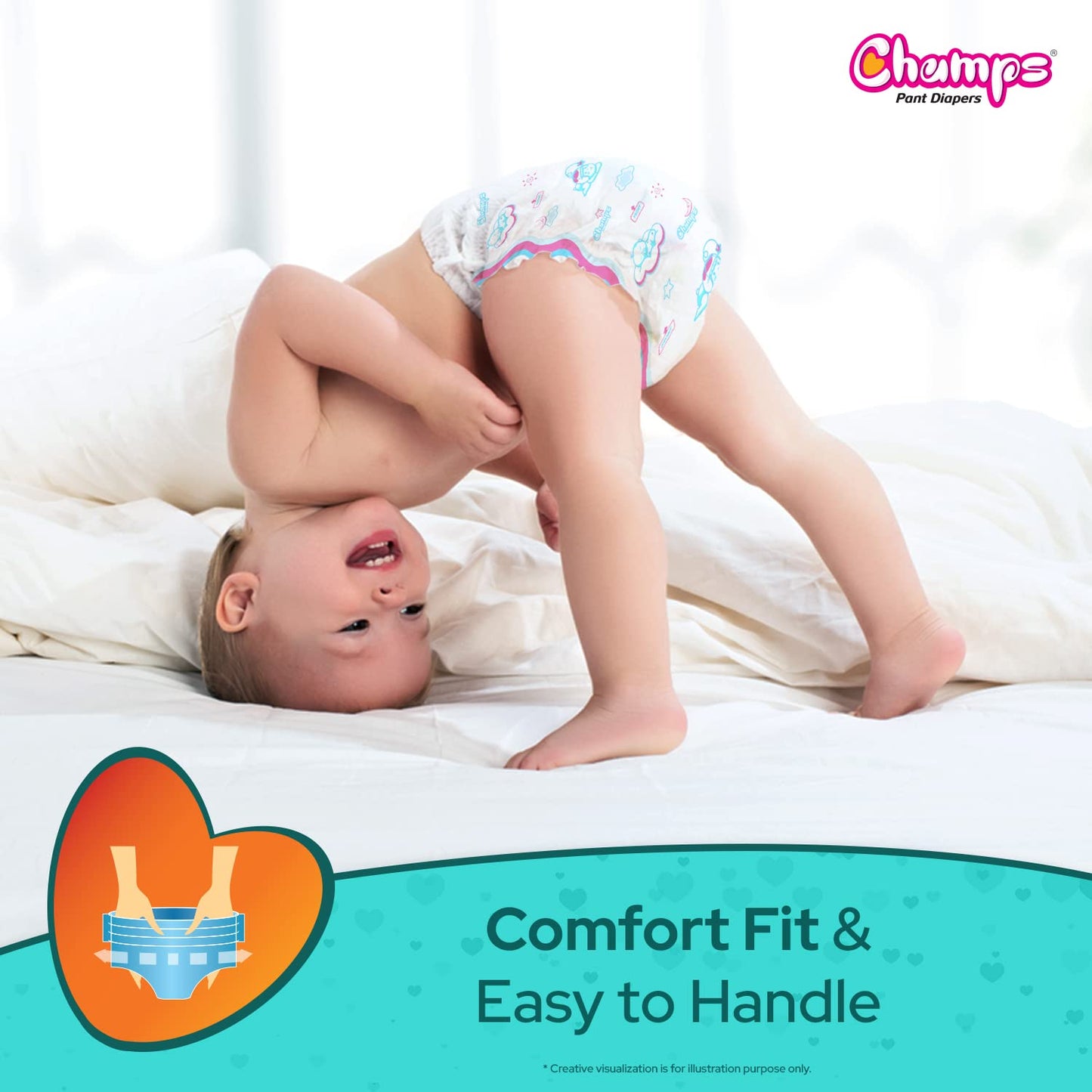 Champs Soft And Dry Baby Diaper Pants  62 Pcs (Large Size) - Happy Price - Image 4