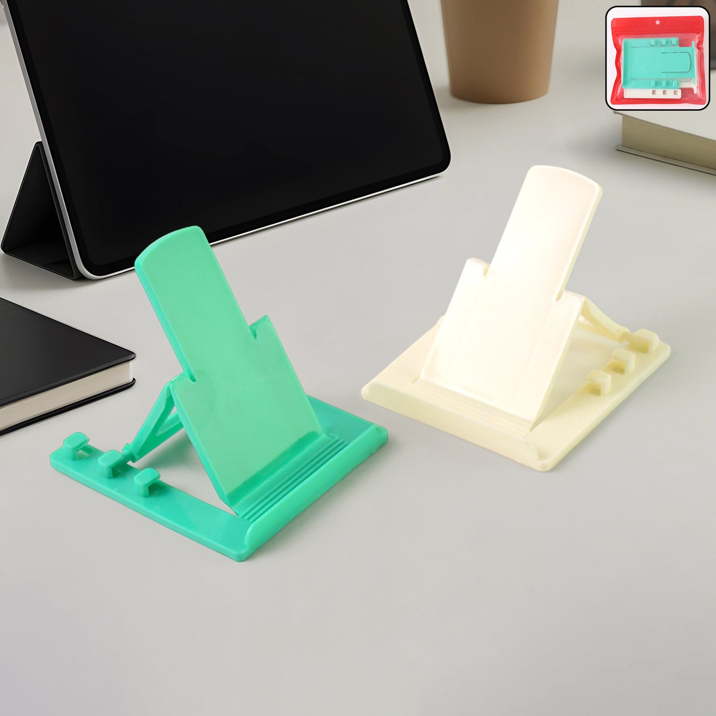 Foldable Mobile Stand Holder for Smartphones & Tablets (2 Pc, Assorted Colors)