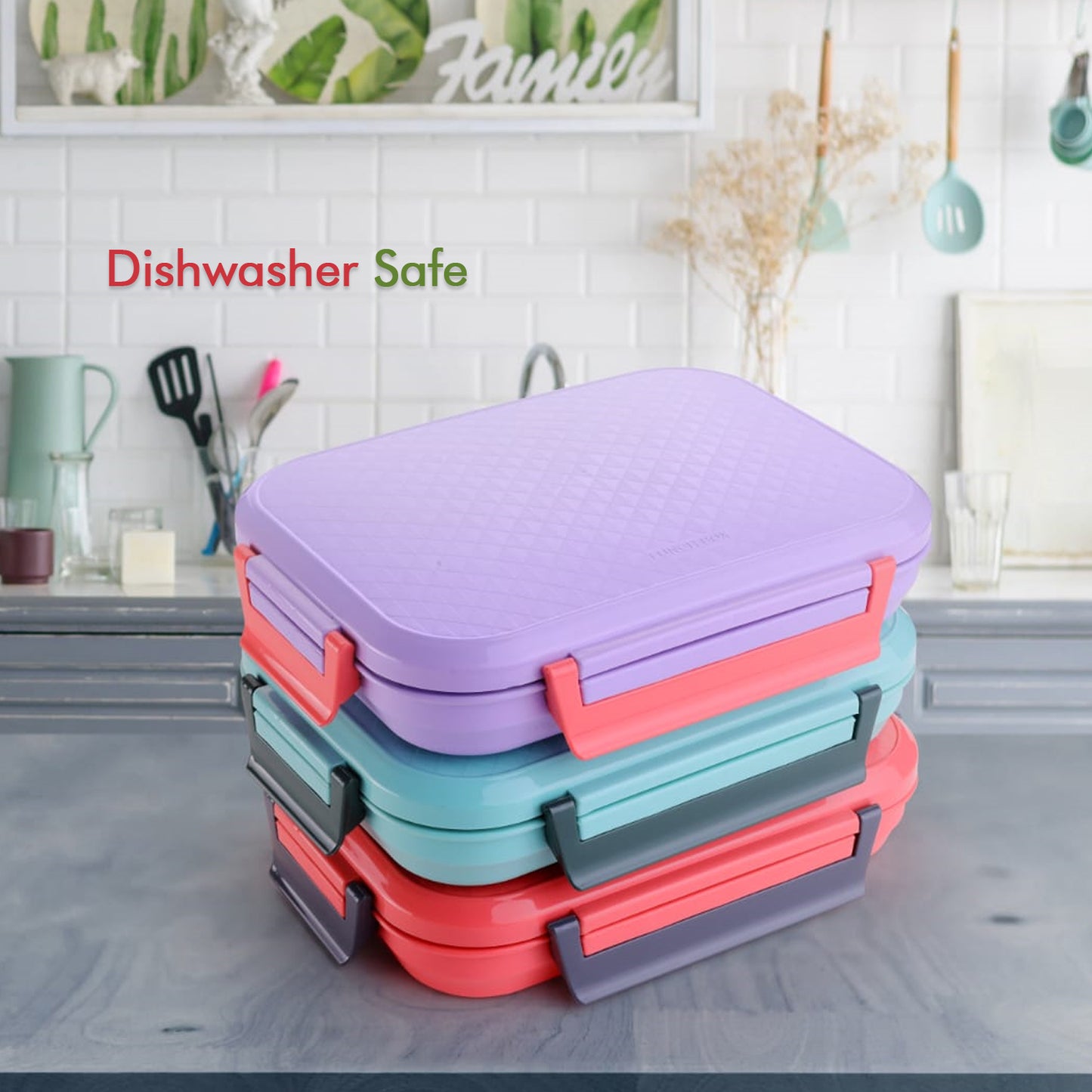 Break Time Lunch Box Steel Plate Multi Compartment Lunch Box Carry To All Type Lunch In Lunch Box  Premium Quality Lunch Box Ideal For Office  School Kids  Travelling Ideal - Happy Price - Image 2