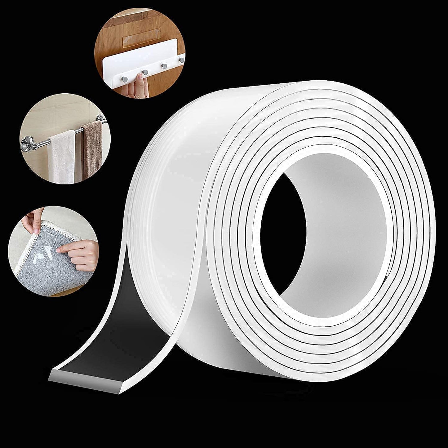 Reusable Transparent Nano Gel Mounting Tape - Strong Double-Sided Adhesive for Home & Office - Happy Price - Image 4