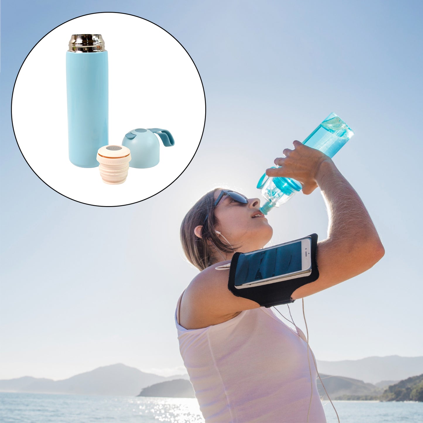 Stainless Steel Water Bottle With Handle Easy To Carry Fridge Water Bottle Leak Proof Rust Proof Hot  Cold Drinks Gym Sipper Bpa Free Food Grade Quality Steel Fridge Bottle For Officegymschool (Approx 500 Ml) - Happy Price - Image 5