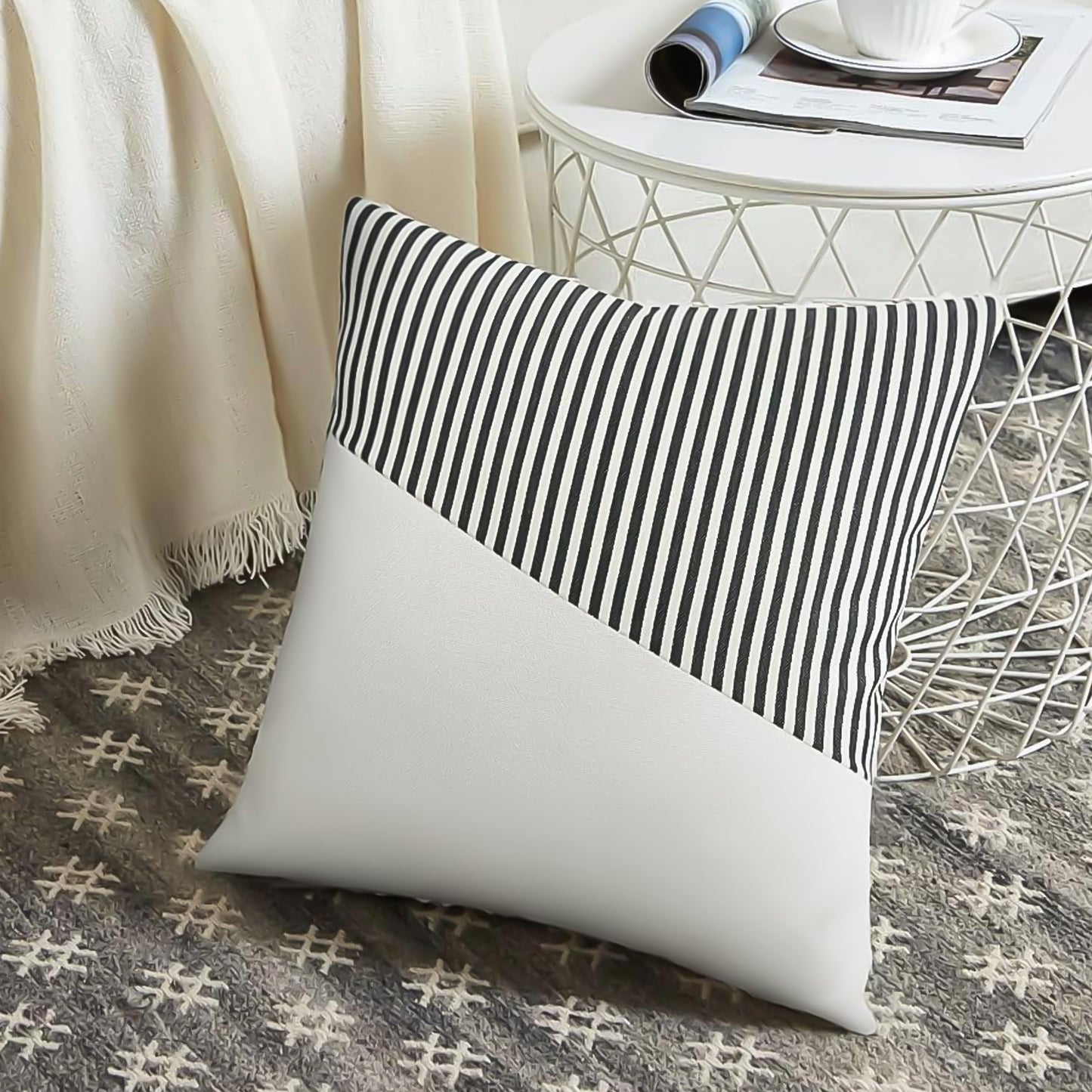 Decorative Pillow Covers Cushion Cases Soft Cotton (26  26 Inch  1 Pair  2 Pc) - Happy Price - Image 4