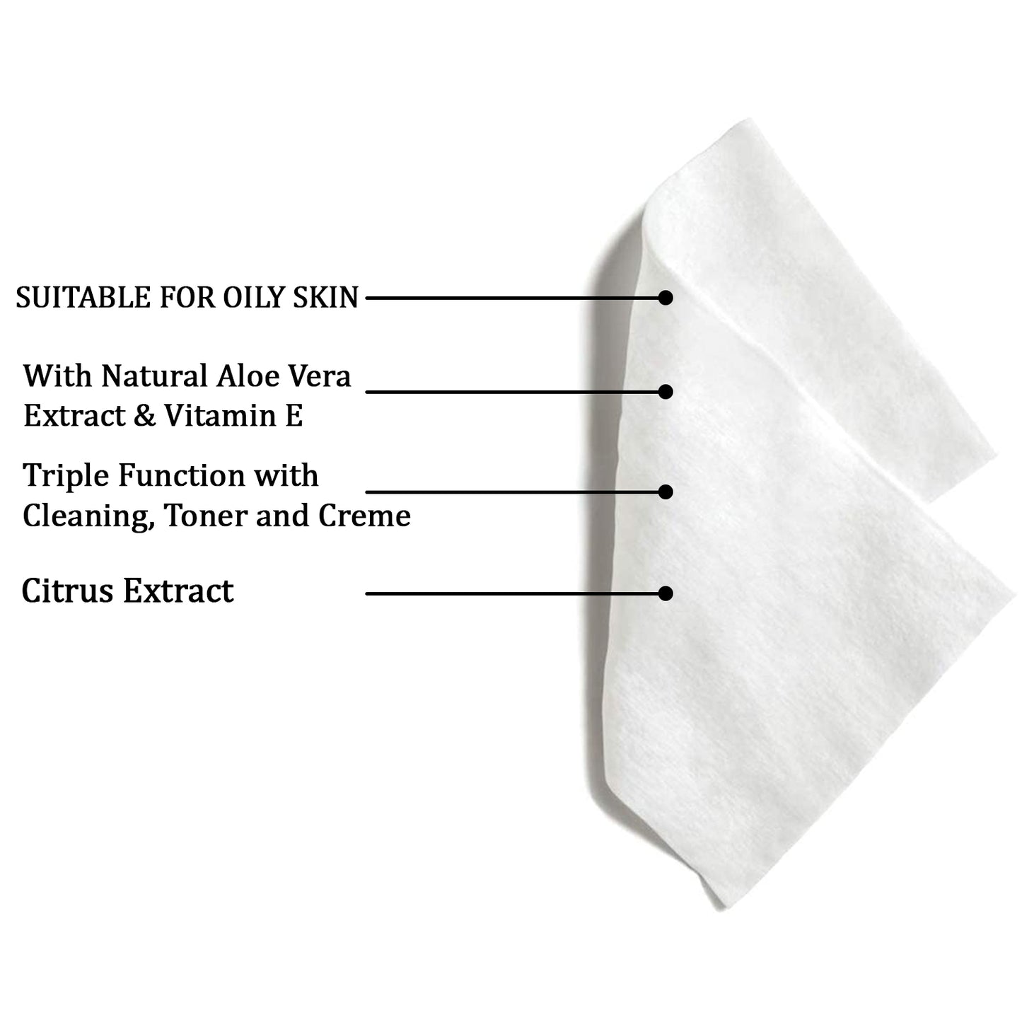 Refreshing Wet Wipes For Face  Facial Cleansing  Refreshing  Skin Hydration Soothing For Skin  Ph Balance  Alcohol Free  Nourishing With Fruit Extract  25 Wipes - Happy Price - Image 3