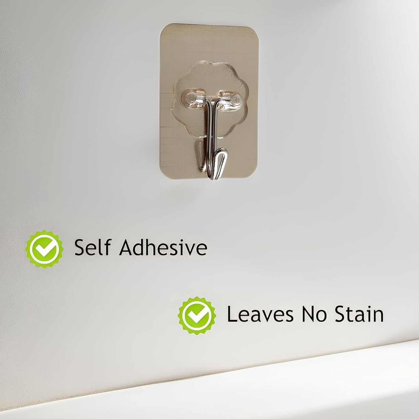 Plastic Adhesive Sticky Waterproof And Oil Proof Wall Hook (5.53.5 Cm) - Happy Price - Image 2