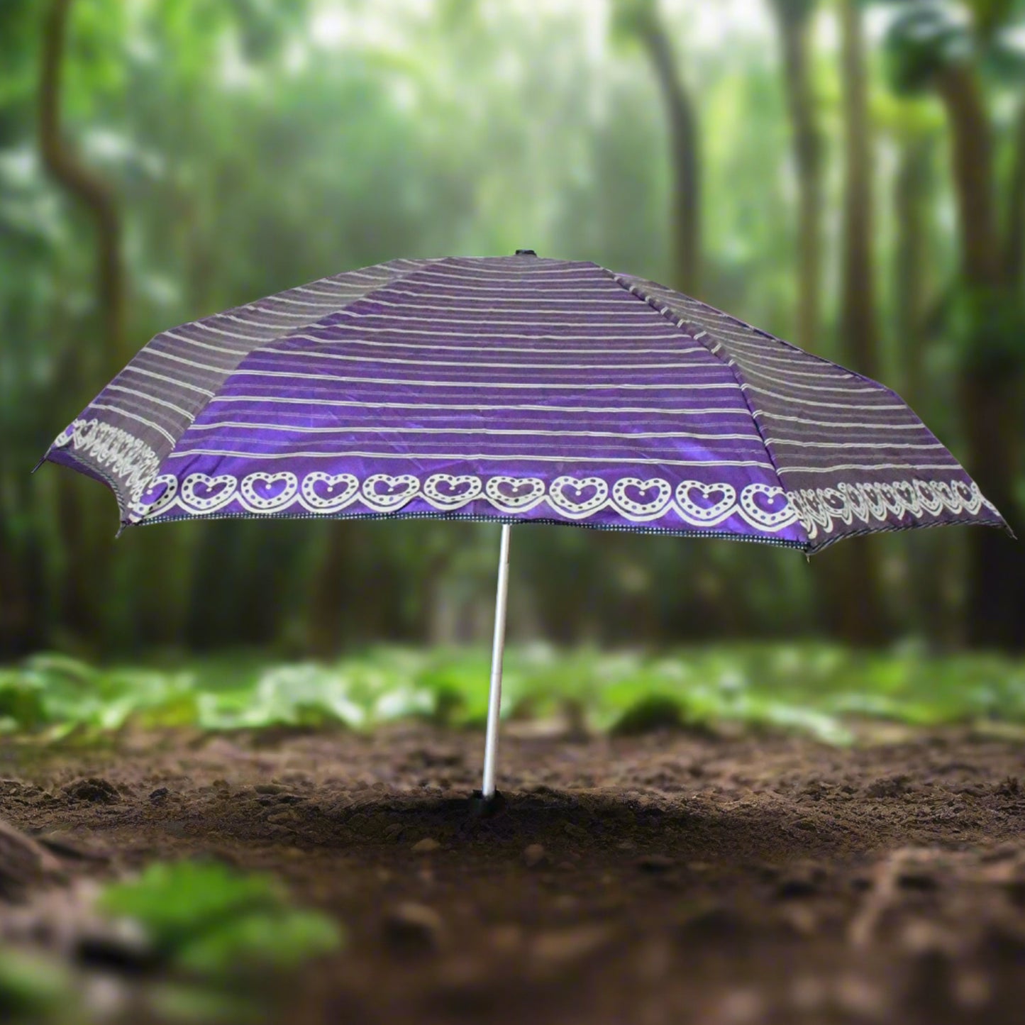 3-fold  5 Floor Sun Protective Solid Foldable Umbrella (1 Pc) - Happy Price - Image 3