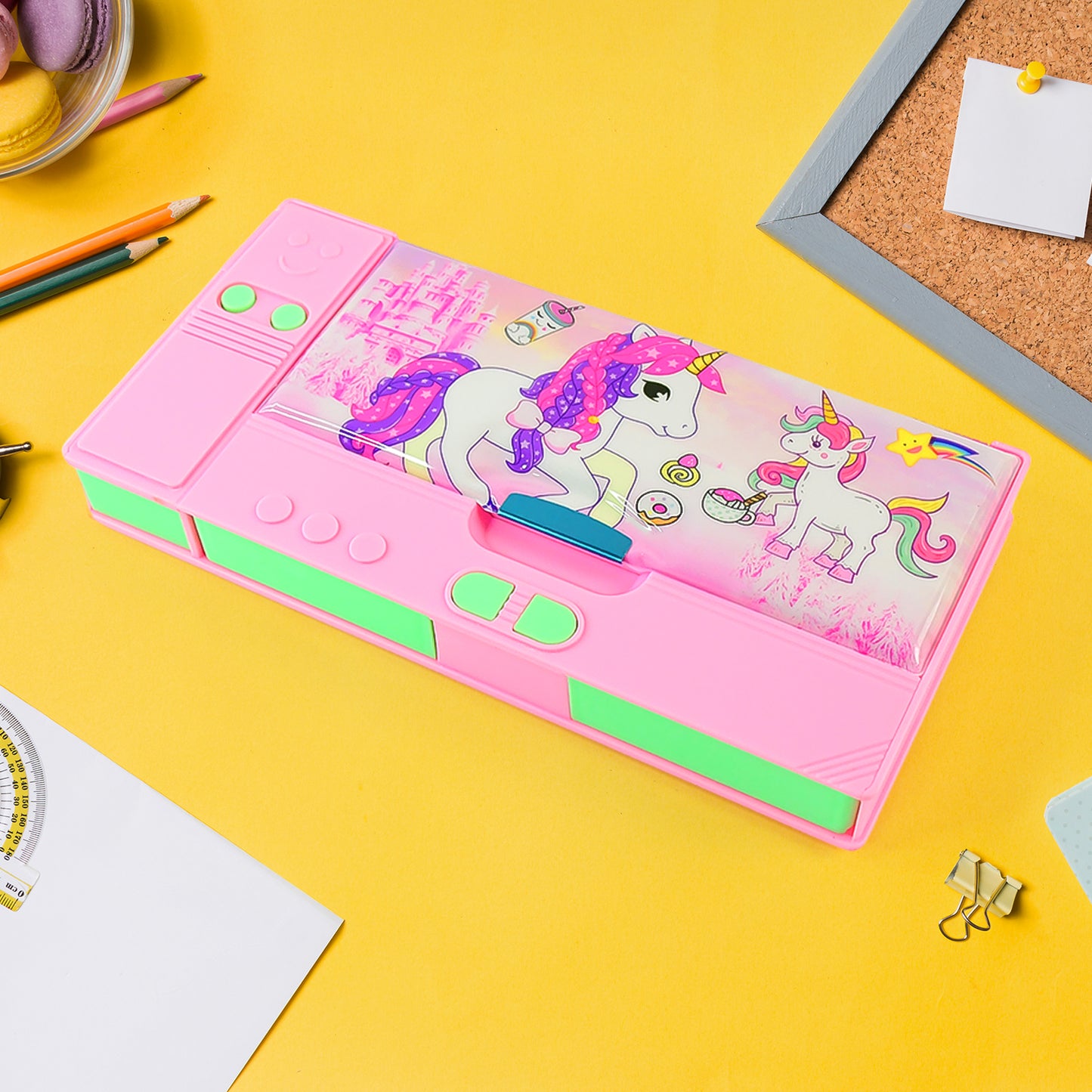 Multi Purpose Gadget Jumbo Pencil Box Compass With Calculator Jumbo 2 Side Slot Geometry Box Compass Use School  Traveling  Studio - Happy Price - Image 3