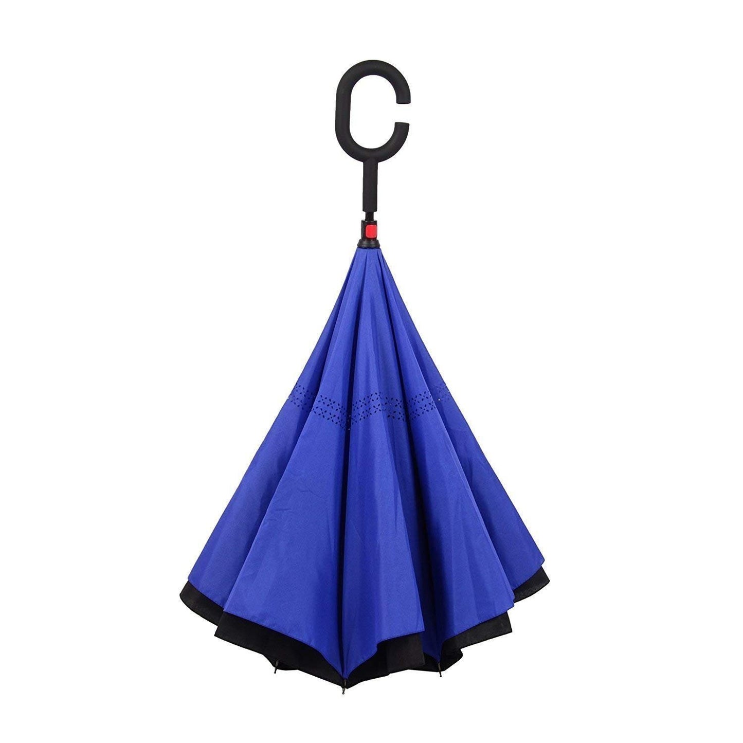 Plain Design Windproof Upside Down Reverse Umbrella With C-shaped Handle - Happy Price - Image 4