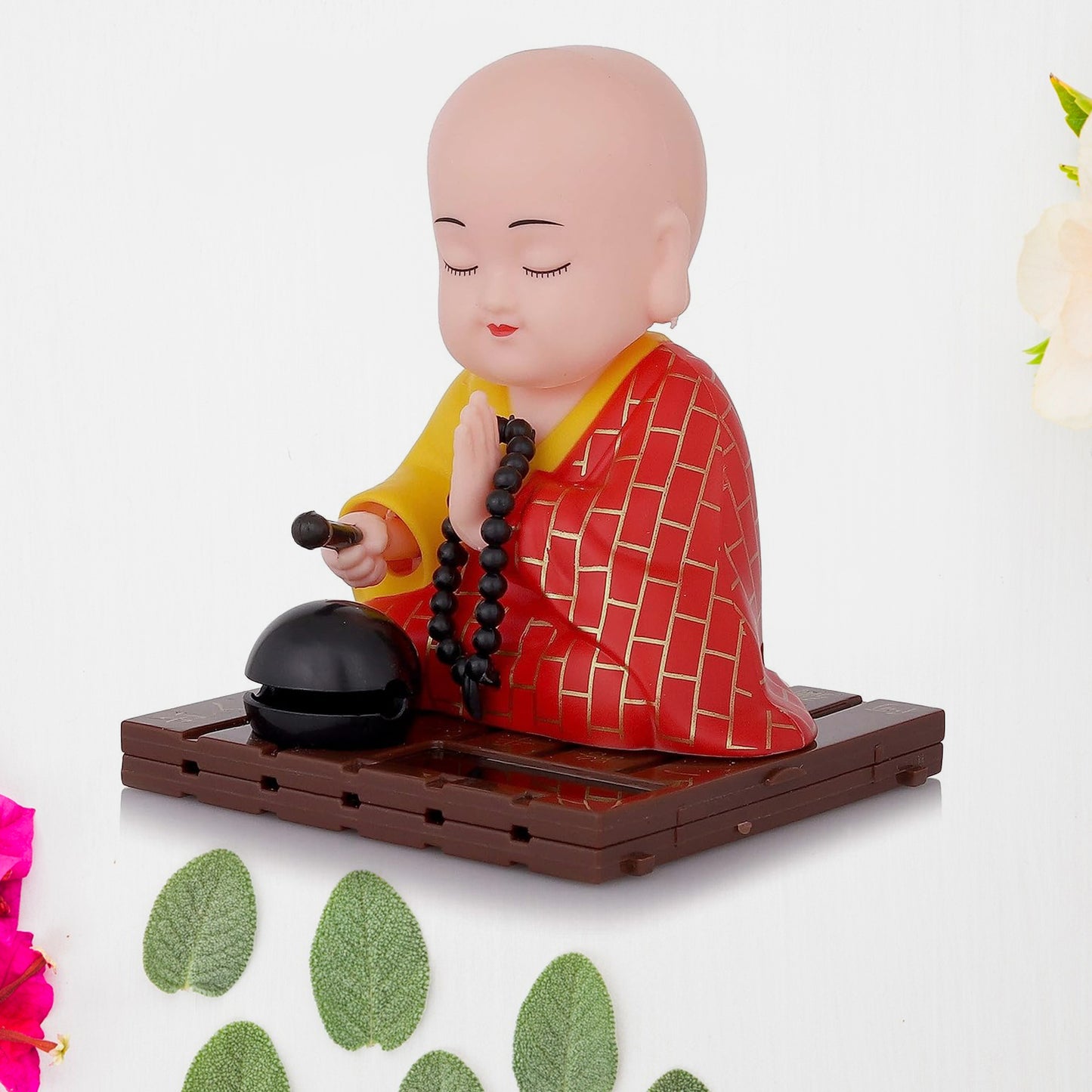 Solar Powered Buddha Statue with Moving Head & Hand - Medium Size