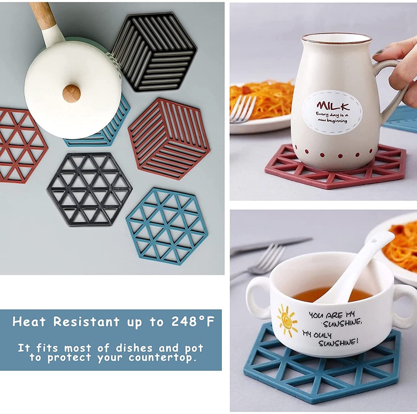 Cup Mat Pvc Tea Coaster Non-slip Placemat High Temperature Insulation Pad Hollow Pot Mat Bowl With Anti-hot - Happy Price - Image 6